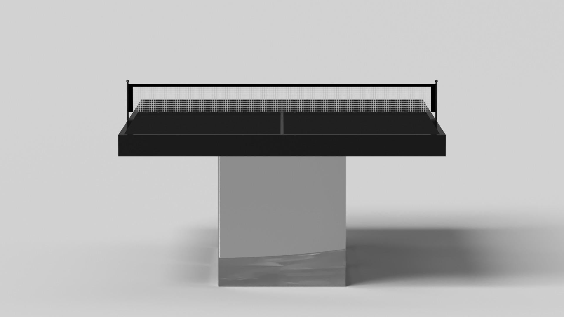 Minimalist Elevate Customs Ambrosia Tennis Table / Stainless Steel Metal in 9' -Made in USA For Sale