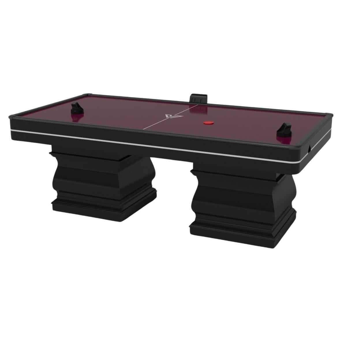 Elevate Customs Baluster Air Hockey Tables/Solid Pantone Black in 7'-Made in USA For Sale