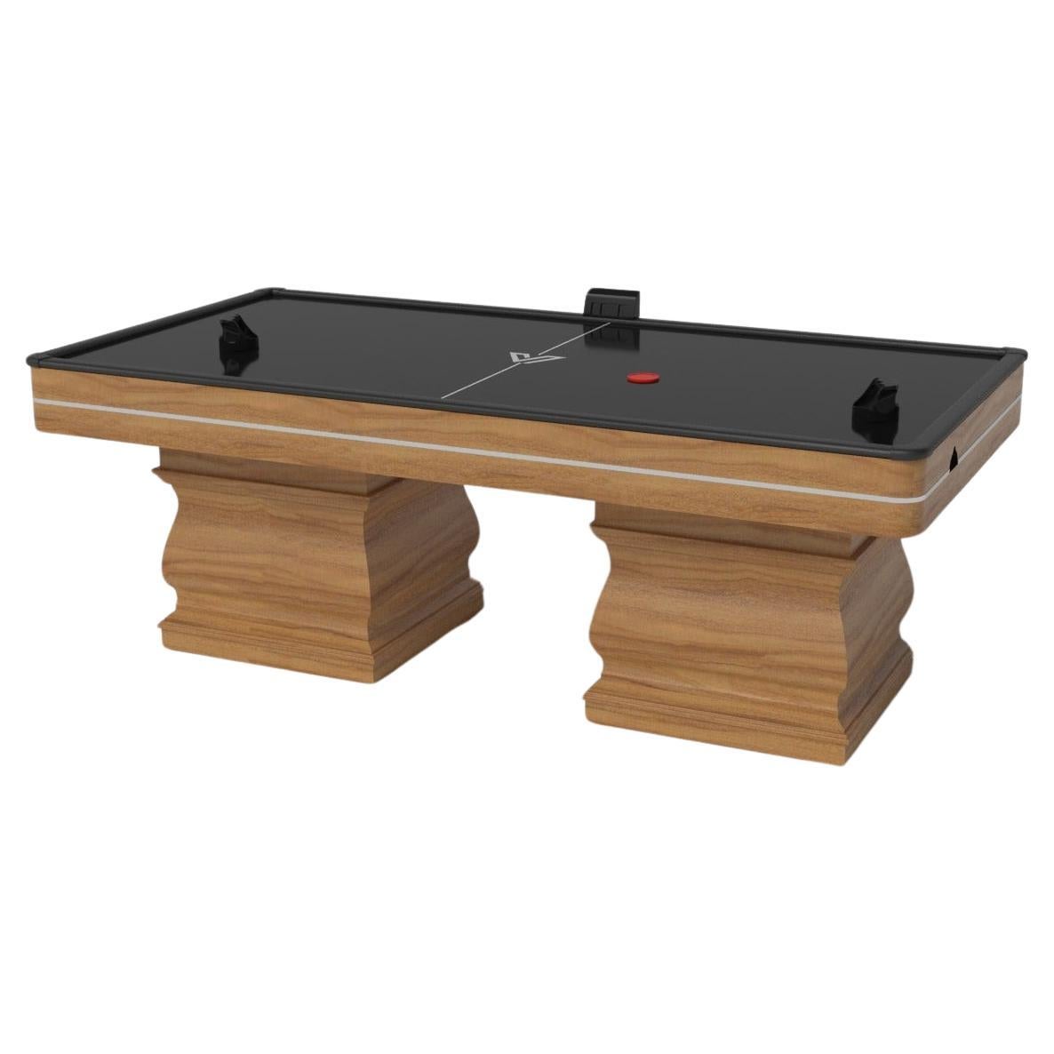 Elevate Customs Baluster Air Hockey Tables / Solid Teak Wood in 7' - Made in USA For Sale