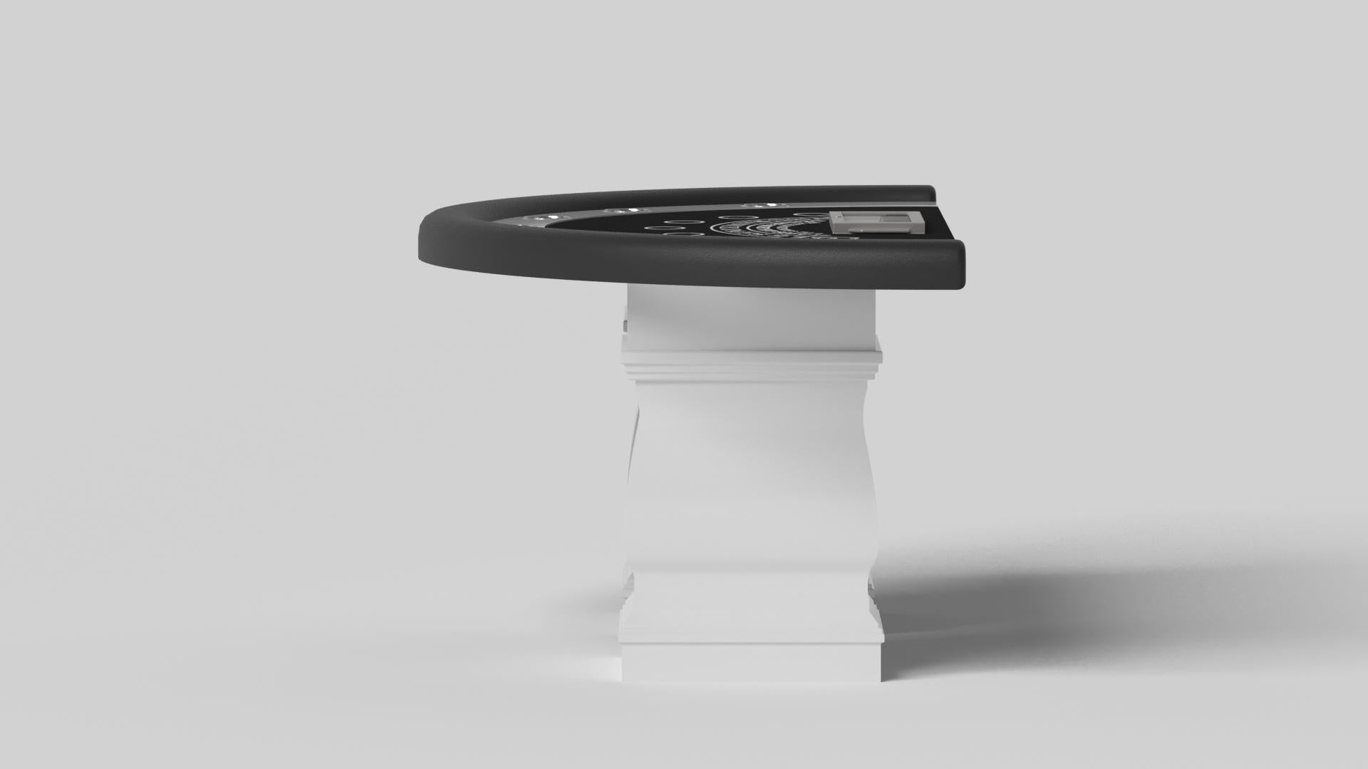 Modern Elevate Customs Baluster Black Jack Table/Solid Pantone White Color in 7'4