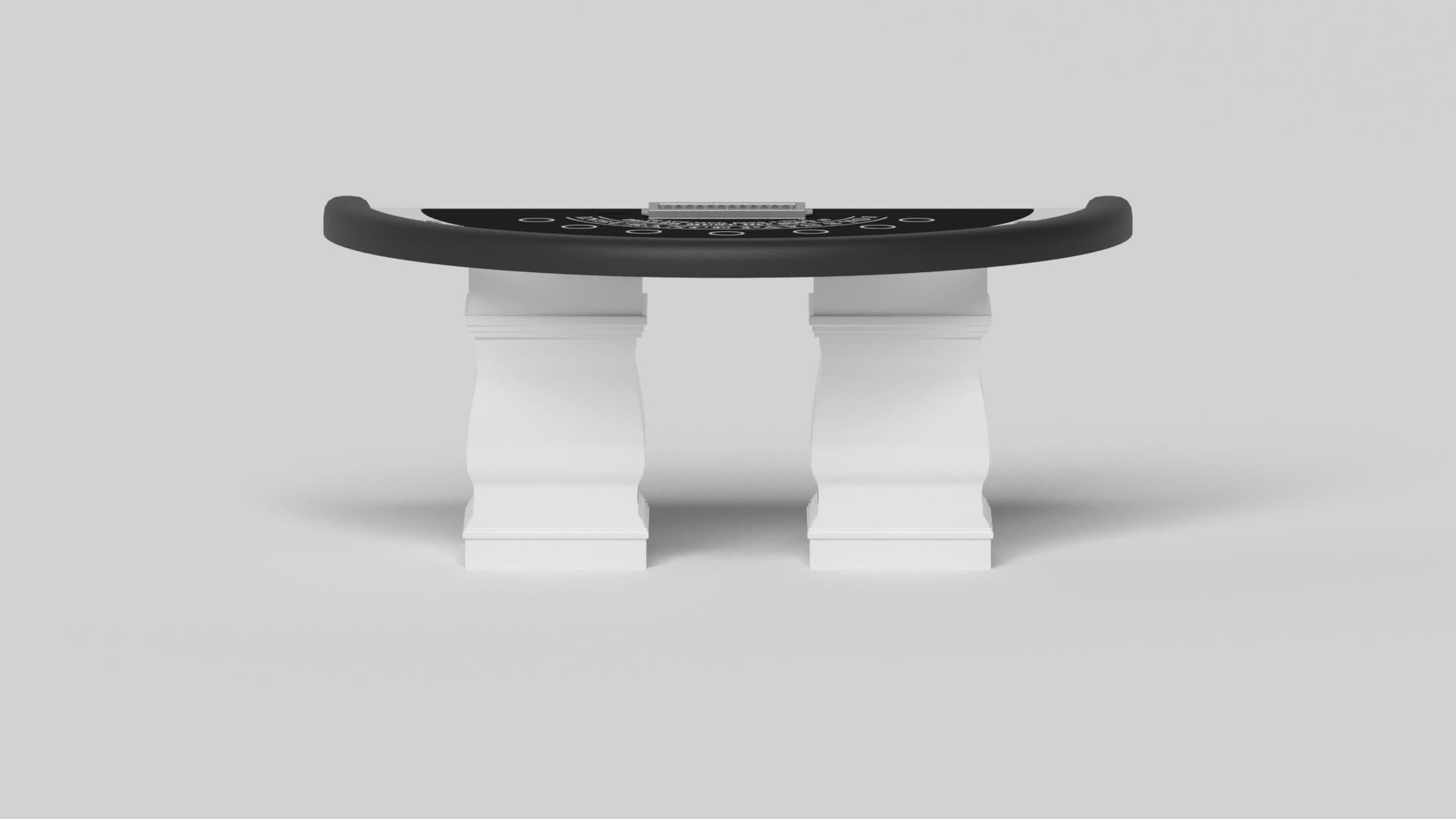 American Elevate Customs Baluster Black Jack Table/Solid Pantone White Color in 7'4
