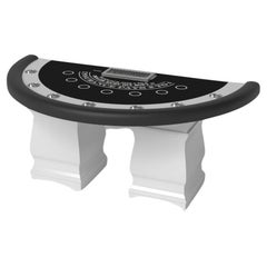 Elevate Customs Baluster Black Jack Table/Solid Pantone White Color in 7'4" -USA