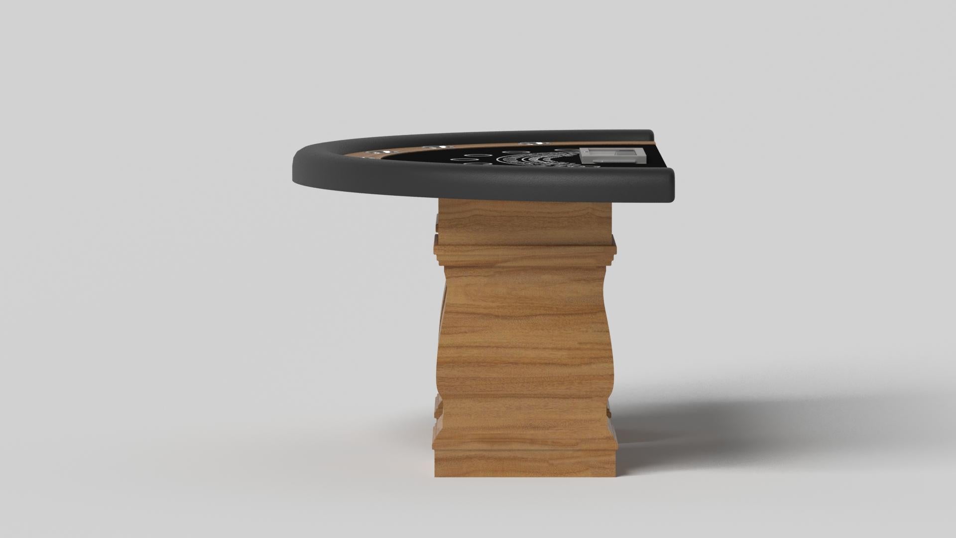 Modern Elevate Customs Baluster Black Jack Tables /Solid Teak Wood in 7'4