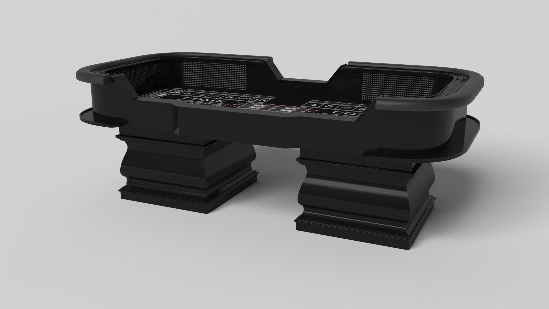 Deux pieds sculptés à la main confèrent un style classique à la table de craps Baluster en blanc. Cette table de jeu de luxe est dotée d'un plateau lisse de qualité casino perché sur deux larges pieds en forme de colonne balustre qui imitent les