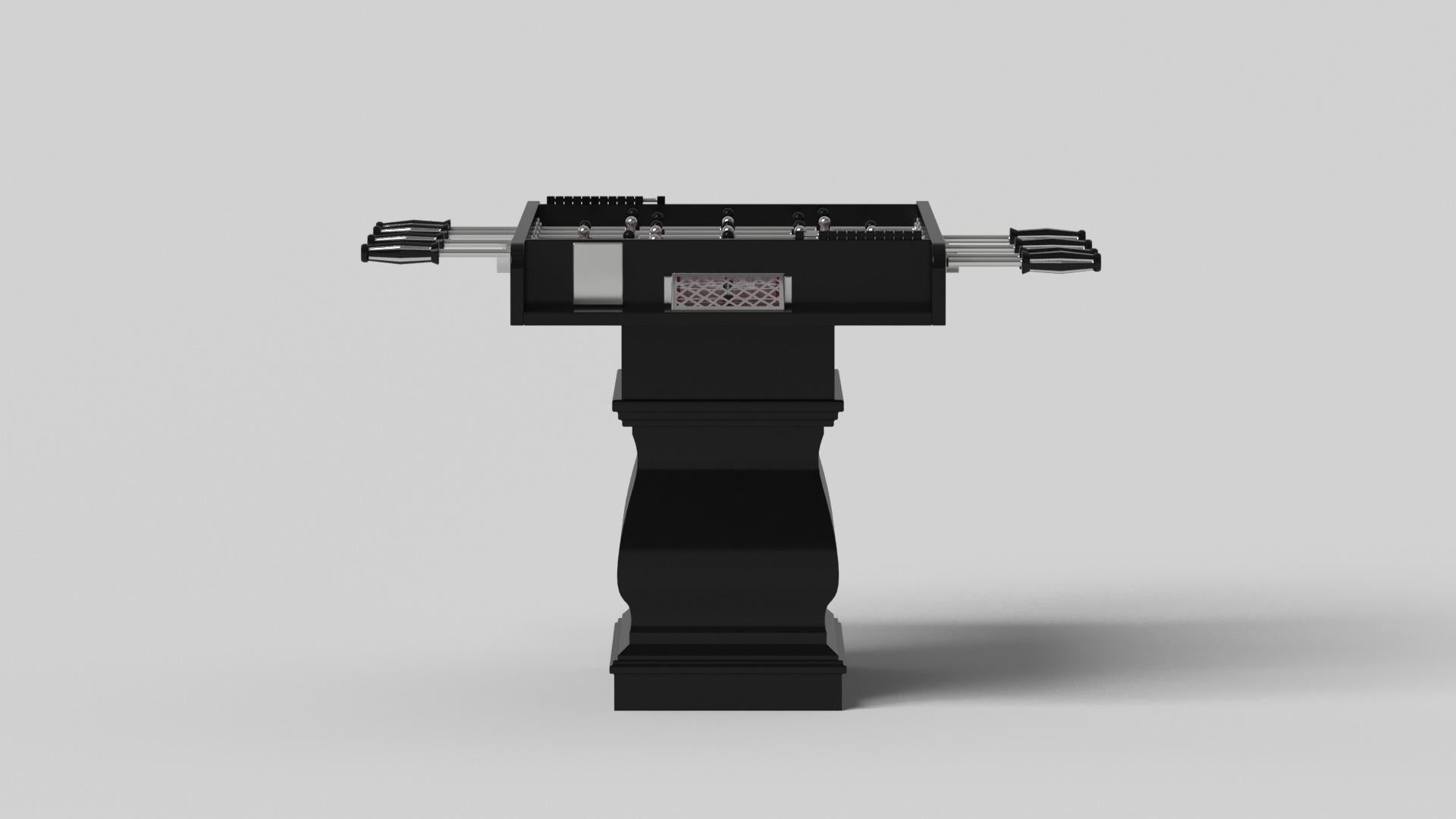 Modern Elevate Customs Baluster Foosball Tables /Solid Pantone Black in 5' -Made in USA For Sale