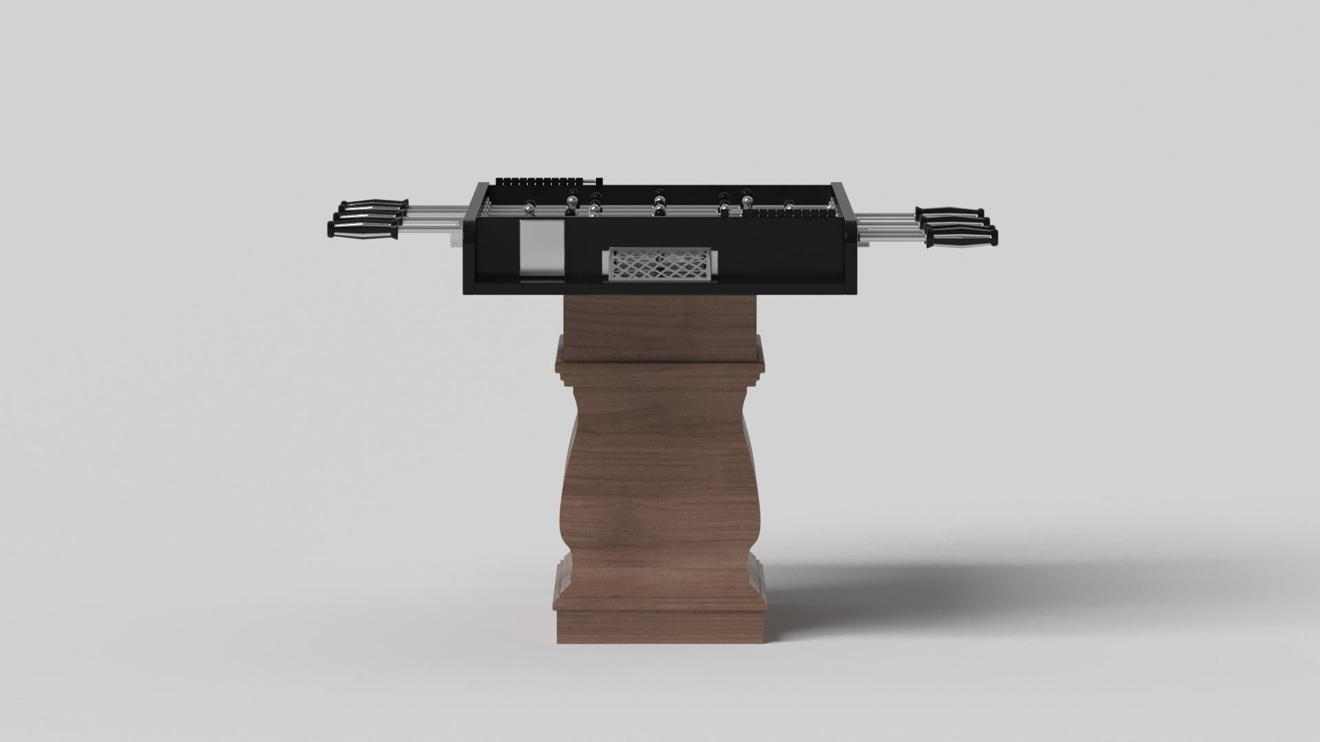 Modern Elevate Customs Baluster Foosball Tables / Solid Walnut Wood in 5' - Made in USA For Sale