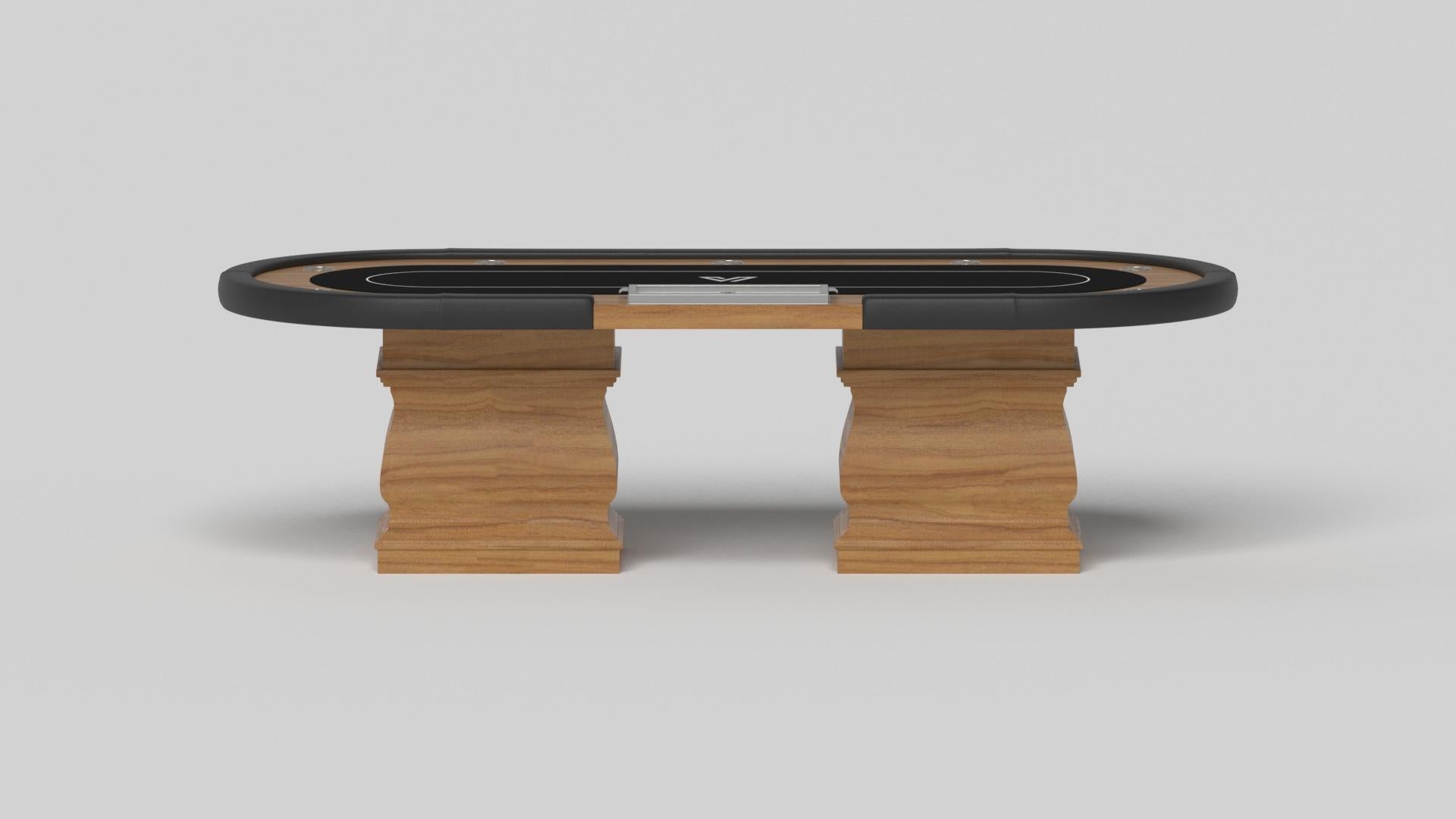 Elevate Customs Mesas de Póquer con Balaustres / Madera Maciza de Teca en 8'8