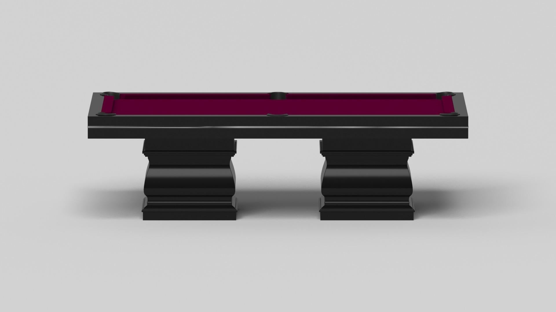 American Elevate Customs Baluster Pool Table / Solid Pantone Black in 7'/8' - Made in USA For Sale
