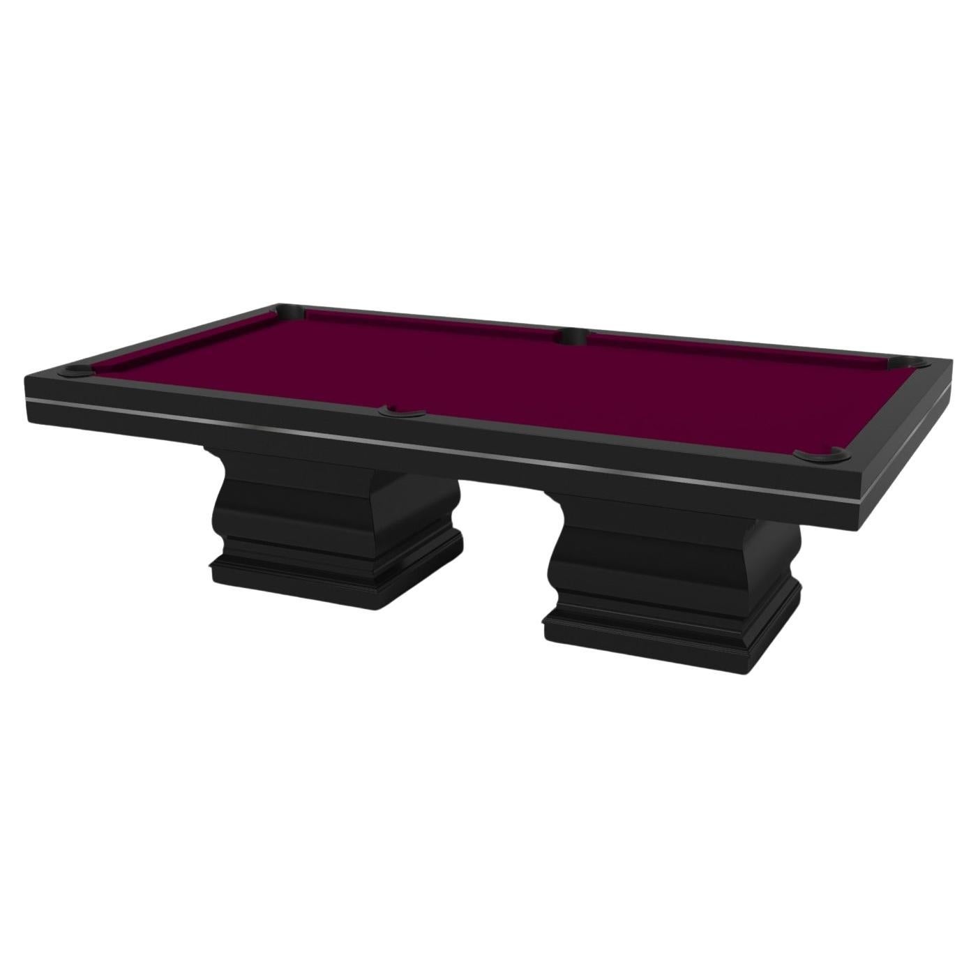 Elevate Customs Baluster Pool Table / Solid Pantone Black in 8.5' - Made in USA For Sale