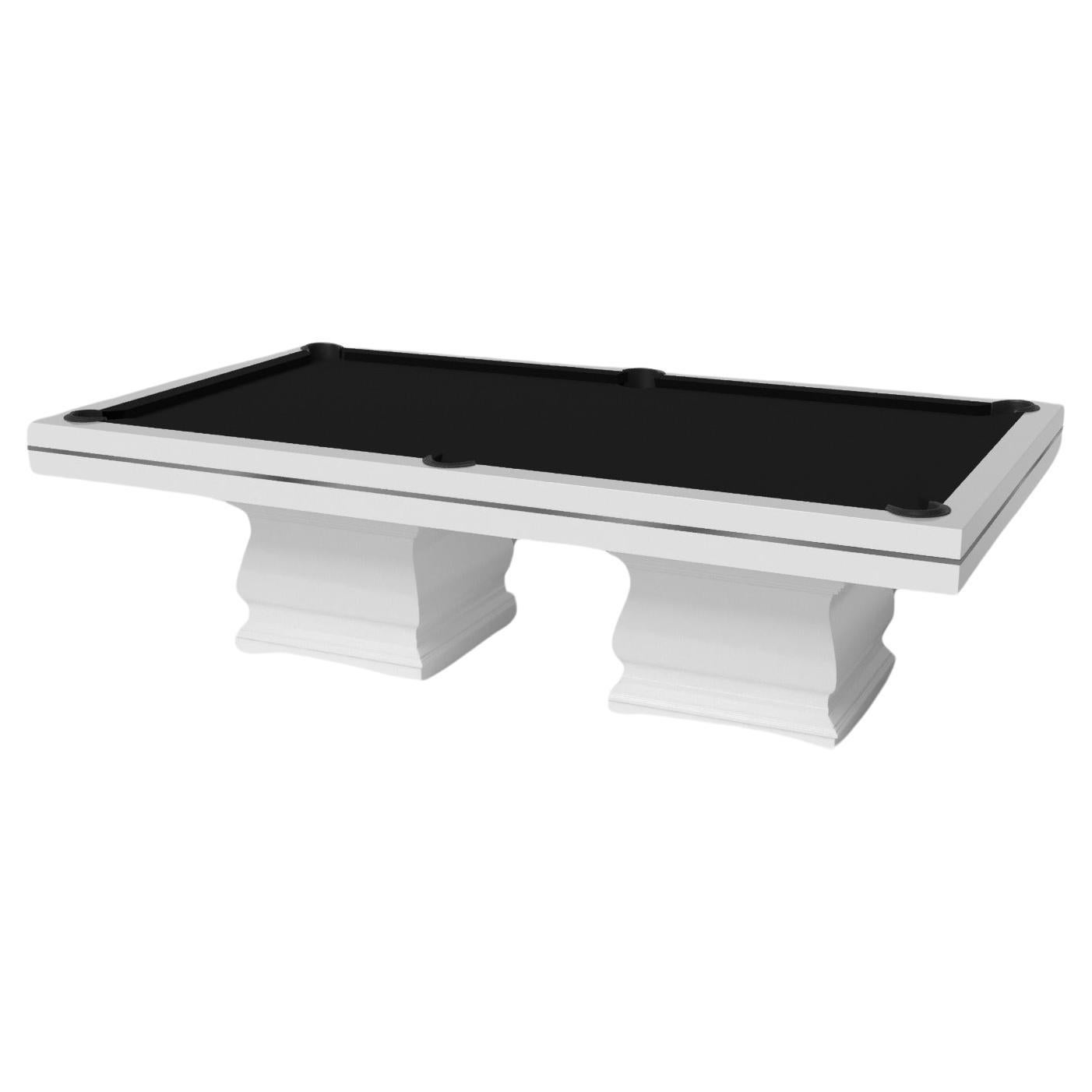 Elevate Customs Baluster Pool Table / Solid Pantone White in 7'/8' - Made in USA For Sale