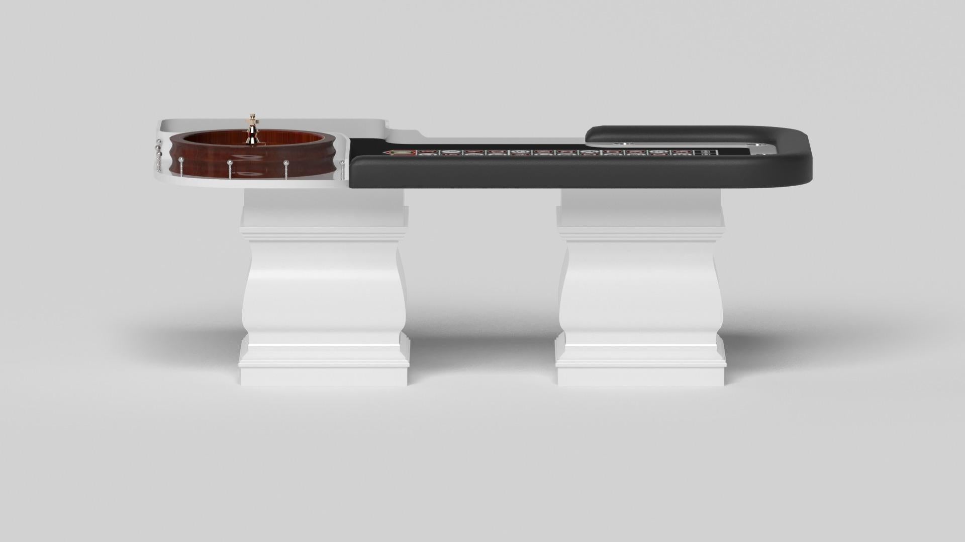 American Elevate Customs Baluster Roulette Tables /Solid Pantone White Color in 8'2