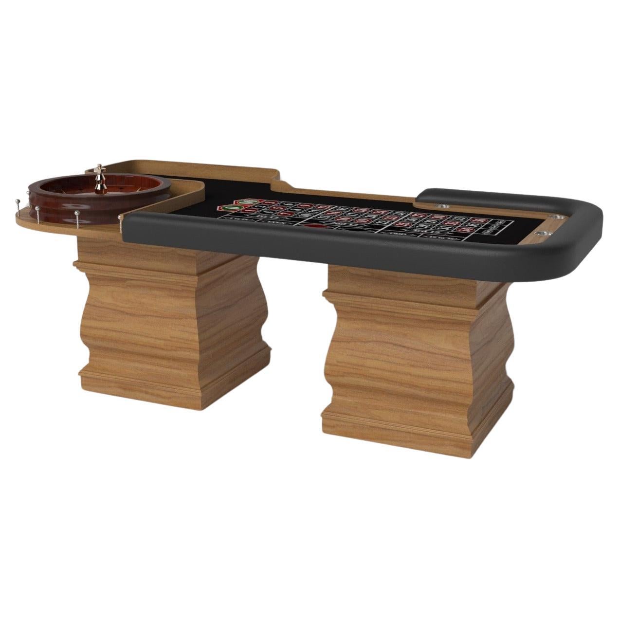 Elevate Customs Baluster Roulette Tables / Solid Teak Wood in 8'2" - Made in USA For Sale