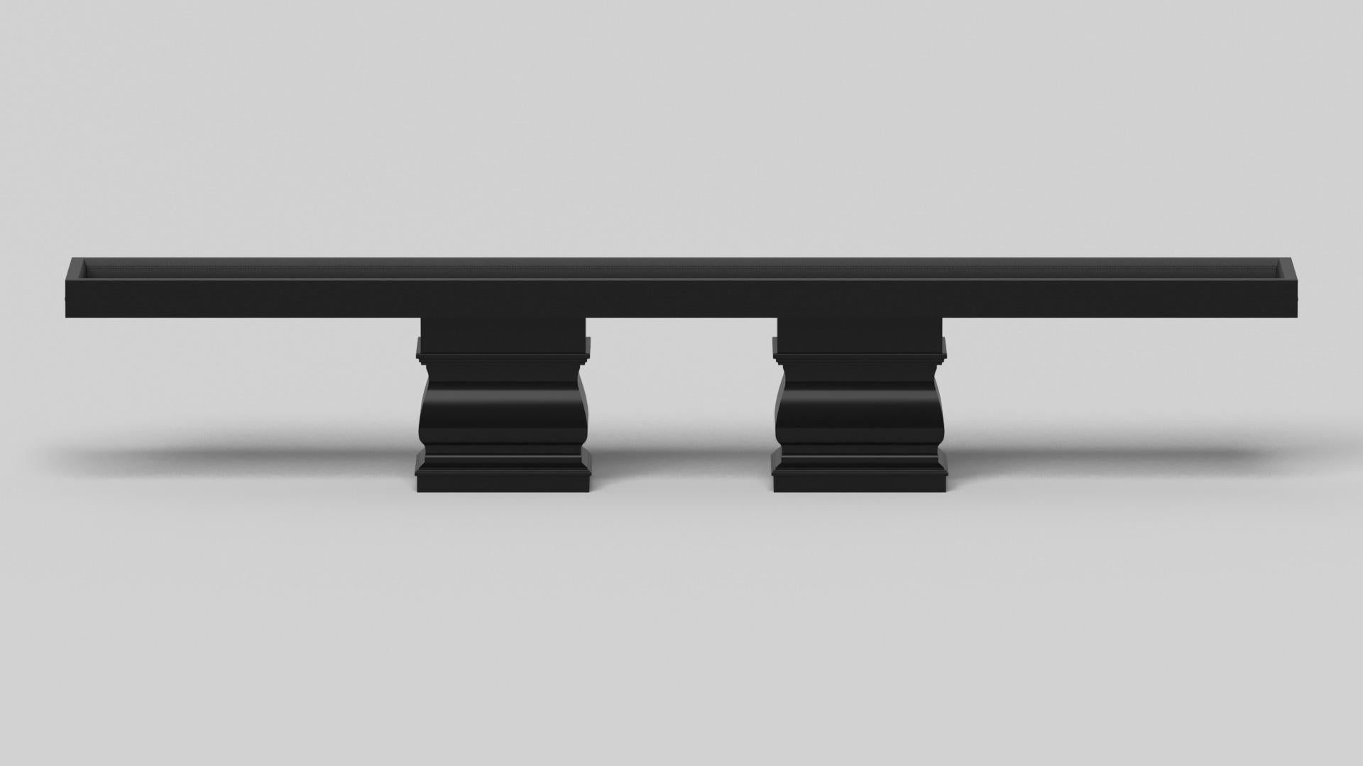 American Elevate Customs Baluster Shuffleboard Table/Solid Pantone Black Color in 14'-USA For Sale