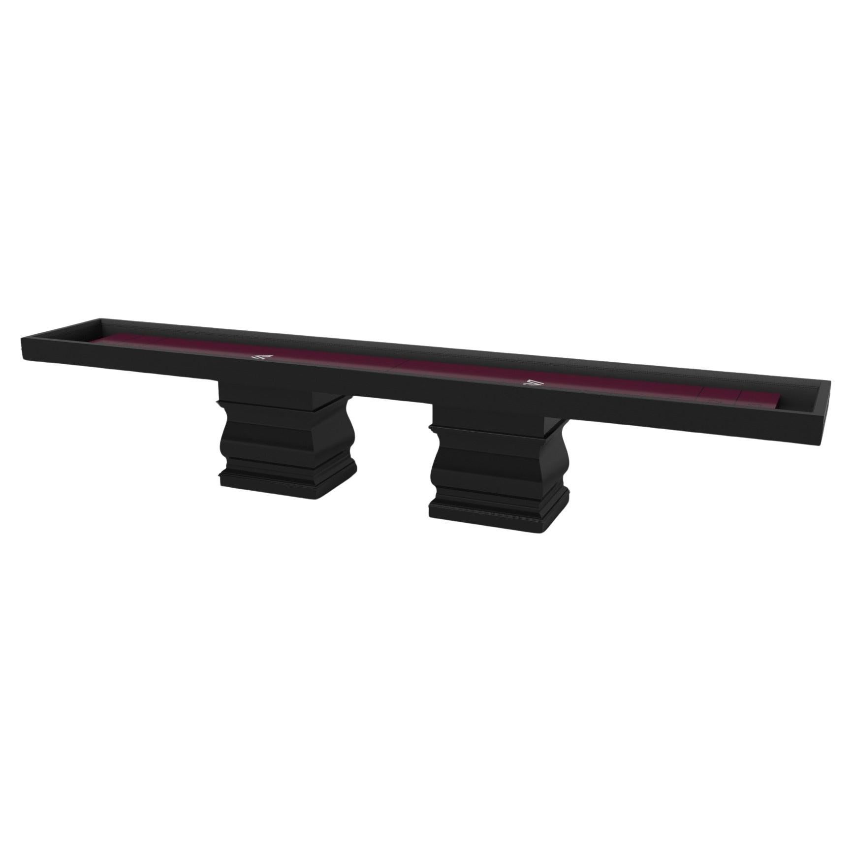 Elevate Customs Baluster Shuffleboard Table/Solid Pantone Black Color in 14'-USA For Sale