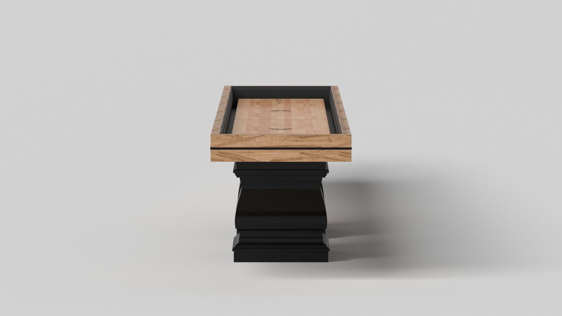 Moderne Elevate Customs tables Baluster Shuffleboard Tables / Bois d'érable bouclé massif en 9' -USA en vente