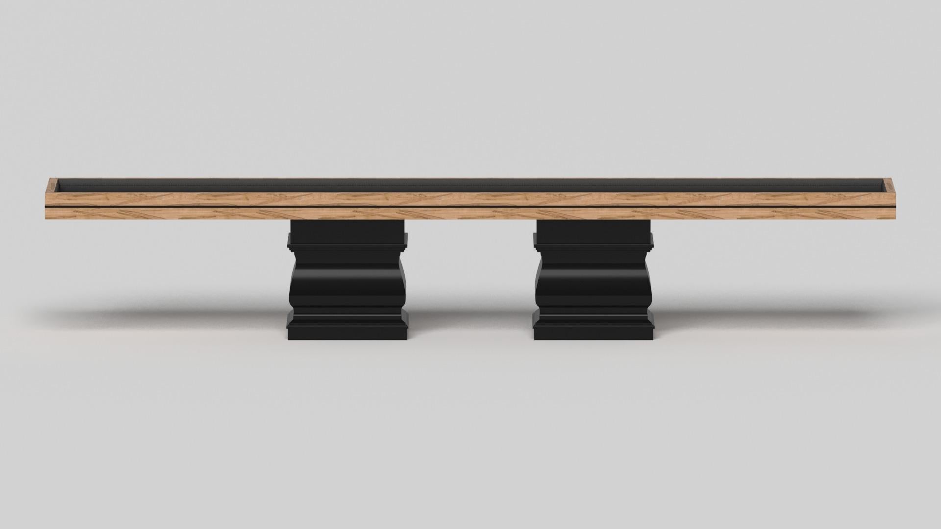 Américain Elevate Customs tables Baluster Shuffleboard Tables / Bois d'érable bouclé massif en 9' -USA en vente