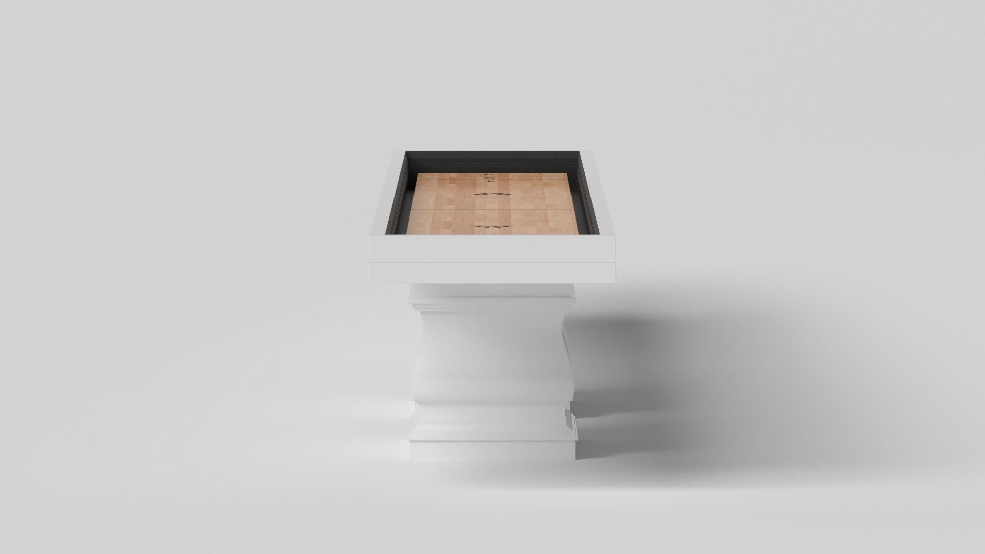 Modern Elevate Customs Baluster Shuffleboard Tables/Solid Pantone White Color in 9'-USA For Sale