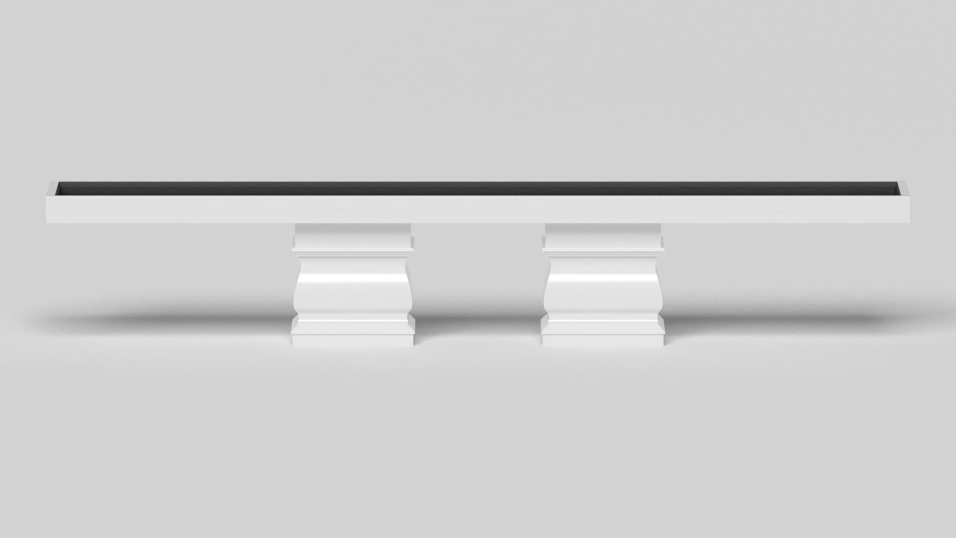 American Elevate Customs Baluster Shuffleboard Tables/Solid Pantone White Color in 9'-USA For Sale