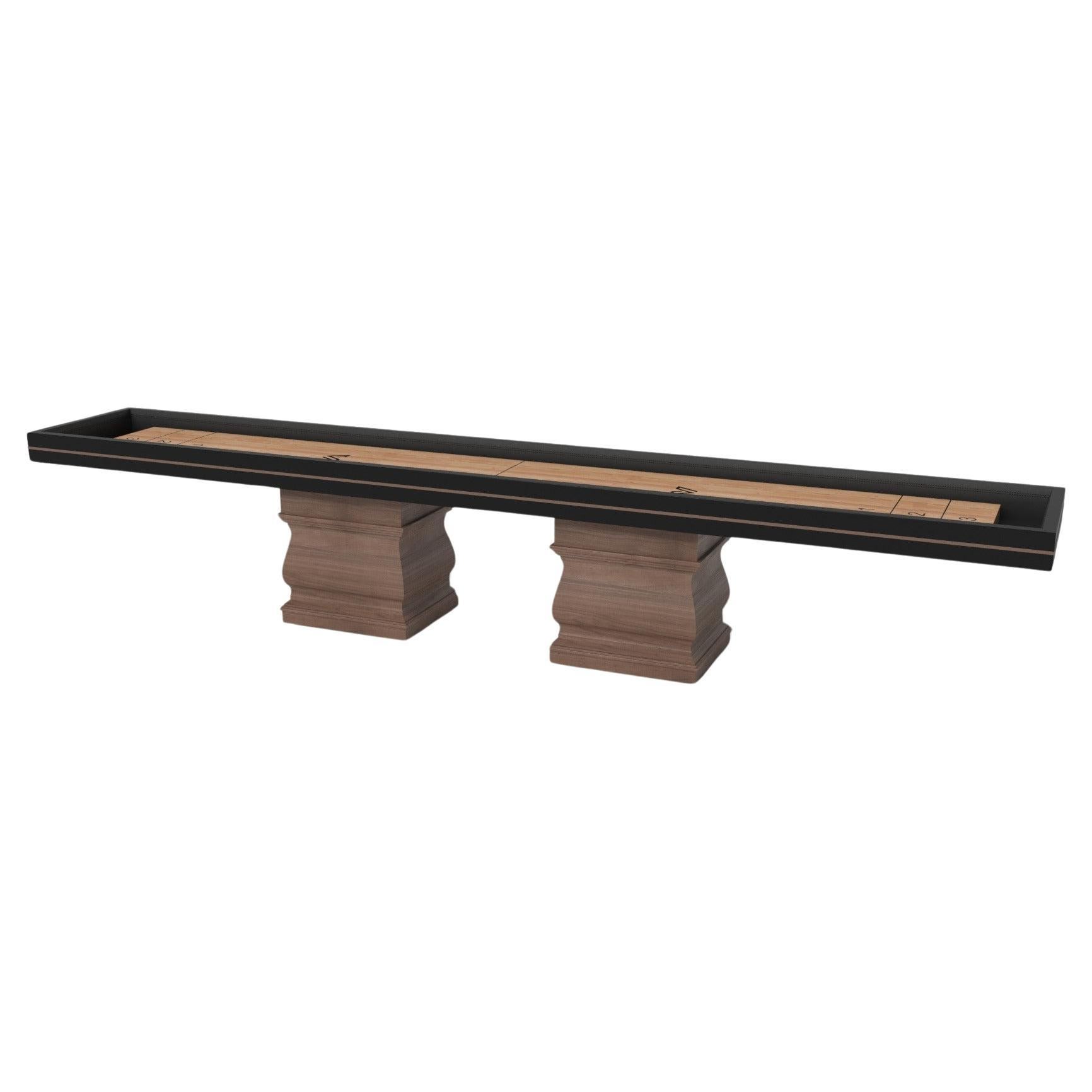 Elevate Customs Baluster Shuffleboard Tables / Solid Walnut Wood in 12' - USA For Sale