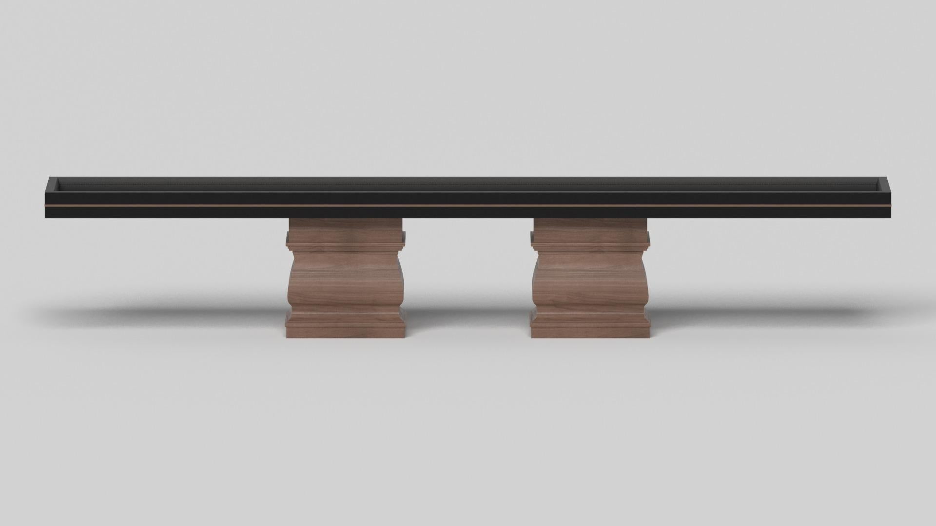 American Elevate Customs Baluster Shuffleboard Tables / Solid Walnut Wood in 18' - USA For Sale