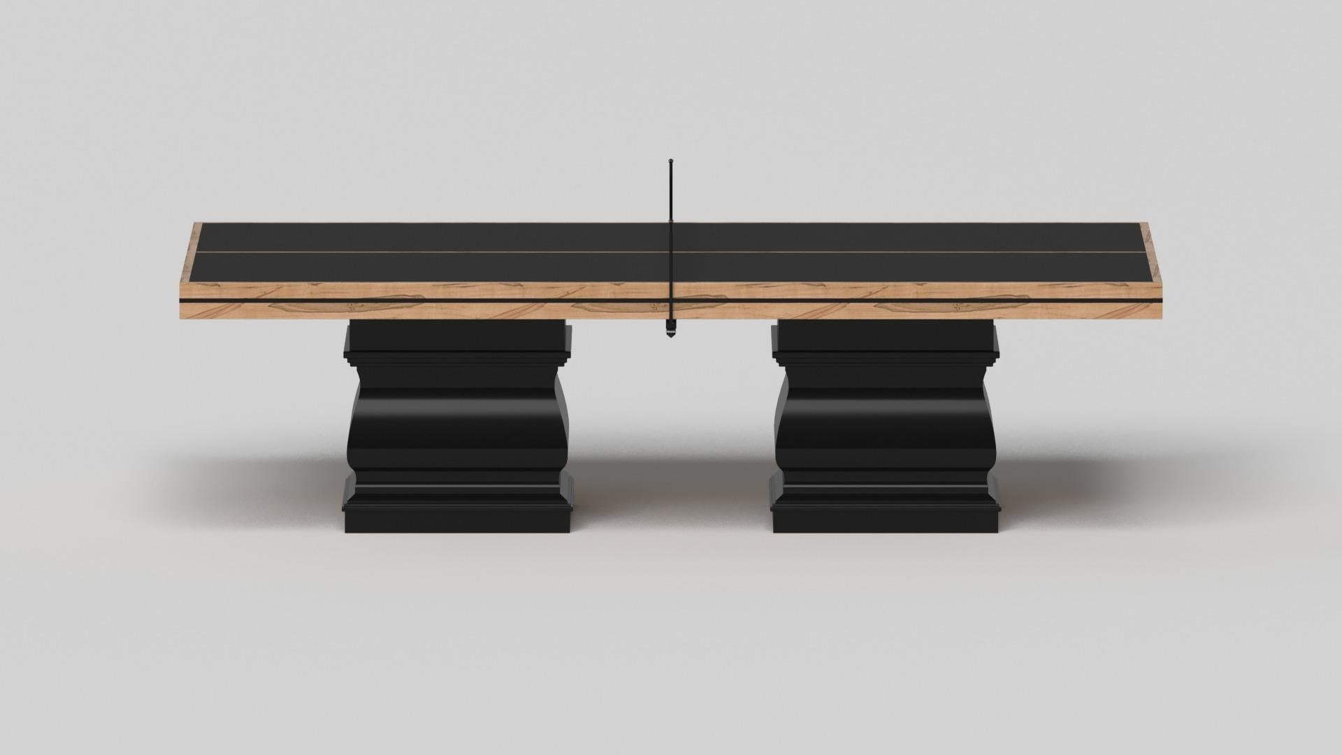 American Elevate Customs Baluster Tennis Table /Solid Curly Maple Wood in 9' -Made in USA For Sale