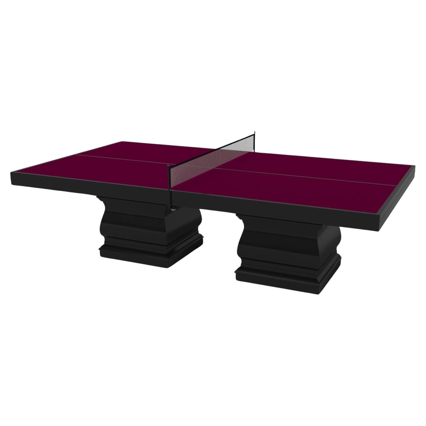 Elevate Customs Baluster Tennis Table / Solid Pantone Black in 9' - Made in USA For Sale
