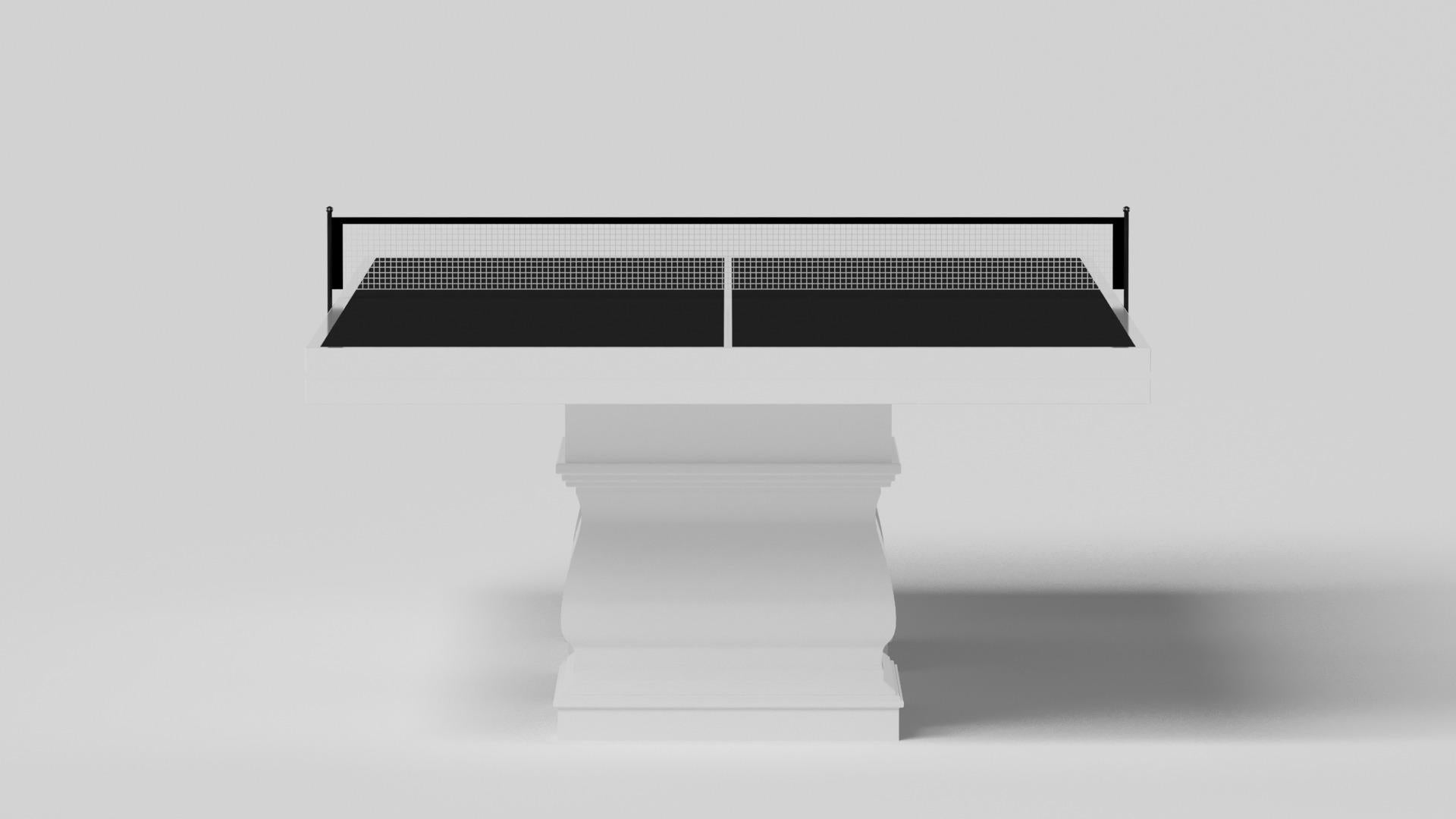 Modern Elevate Customs Baluster Tennis Table / Solid Pantone White in 9' - Made in USA For Sale