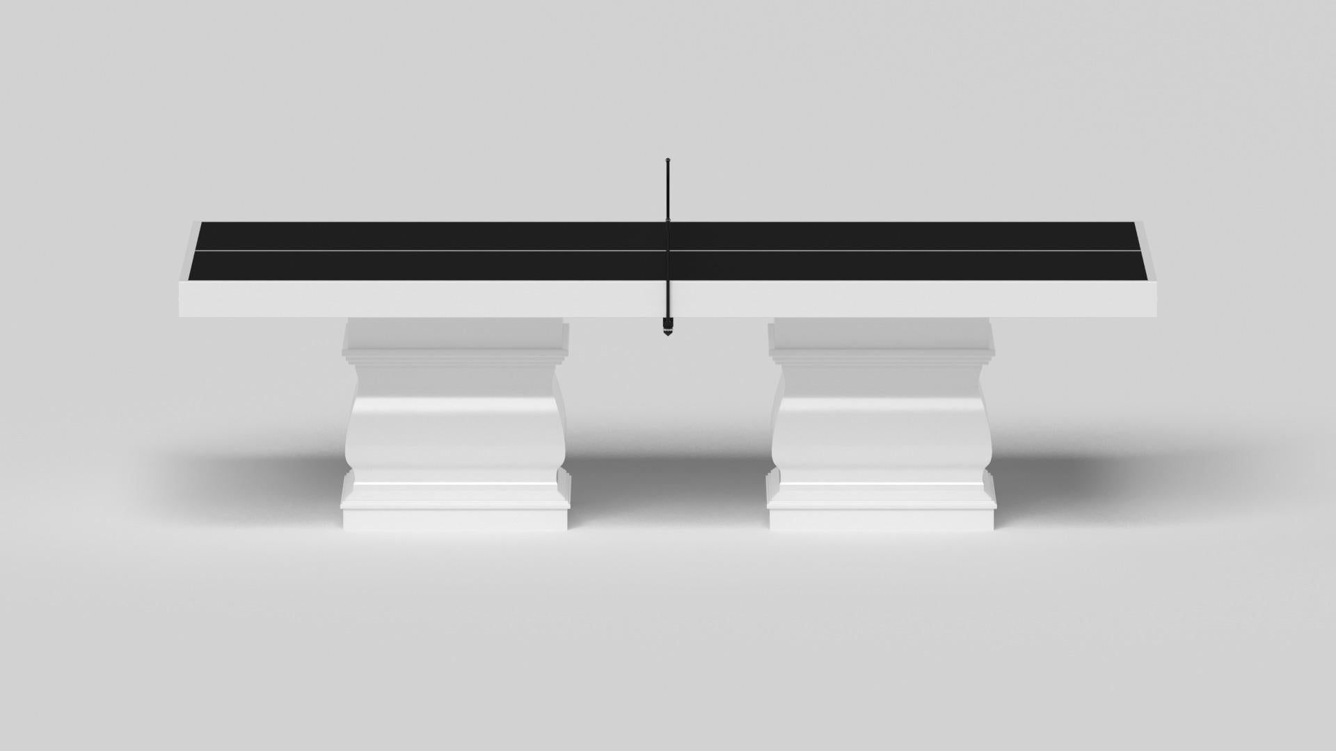 American Elevate Customs Baluster Tennis Table / Solid Pantone White in 9' - Made in USA For Sale