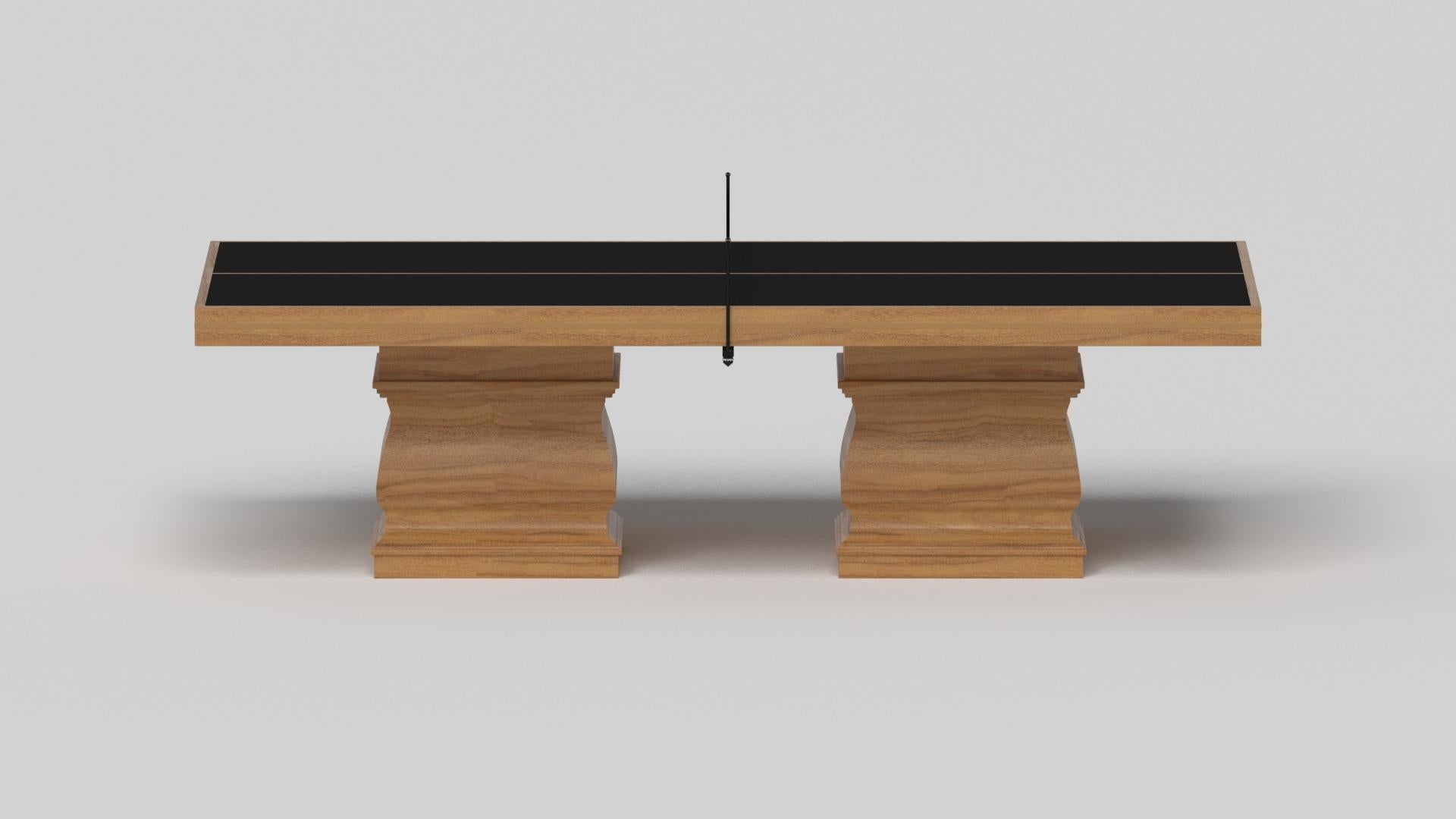 Mesa de tenis con balaustres Elevate Customs / Madera maciza de teca en 9' - Made in USA Estadounidense en venta