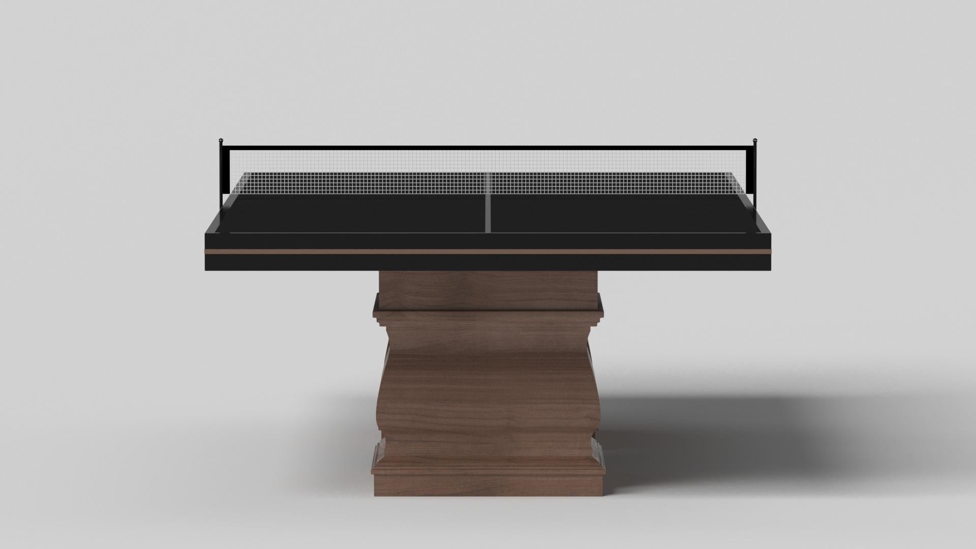 Modern Elevate Customs Baluster Tennis Table / Solid Walnut Wood in 9' - Made in USA For Sale