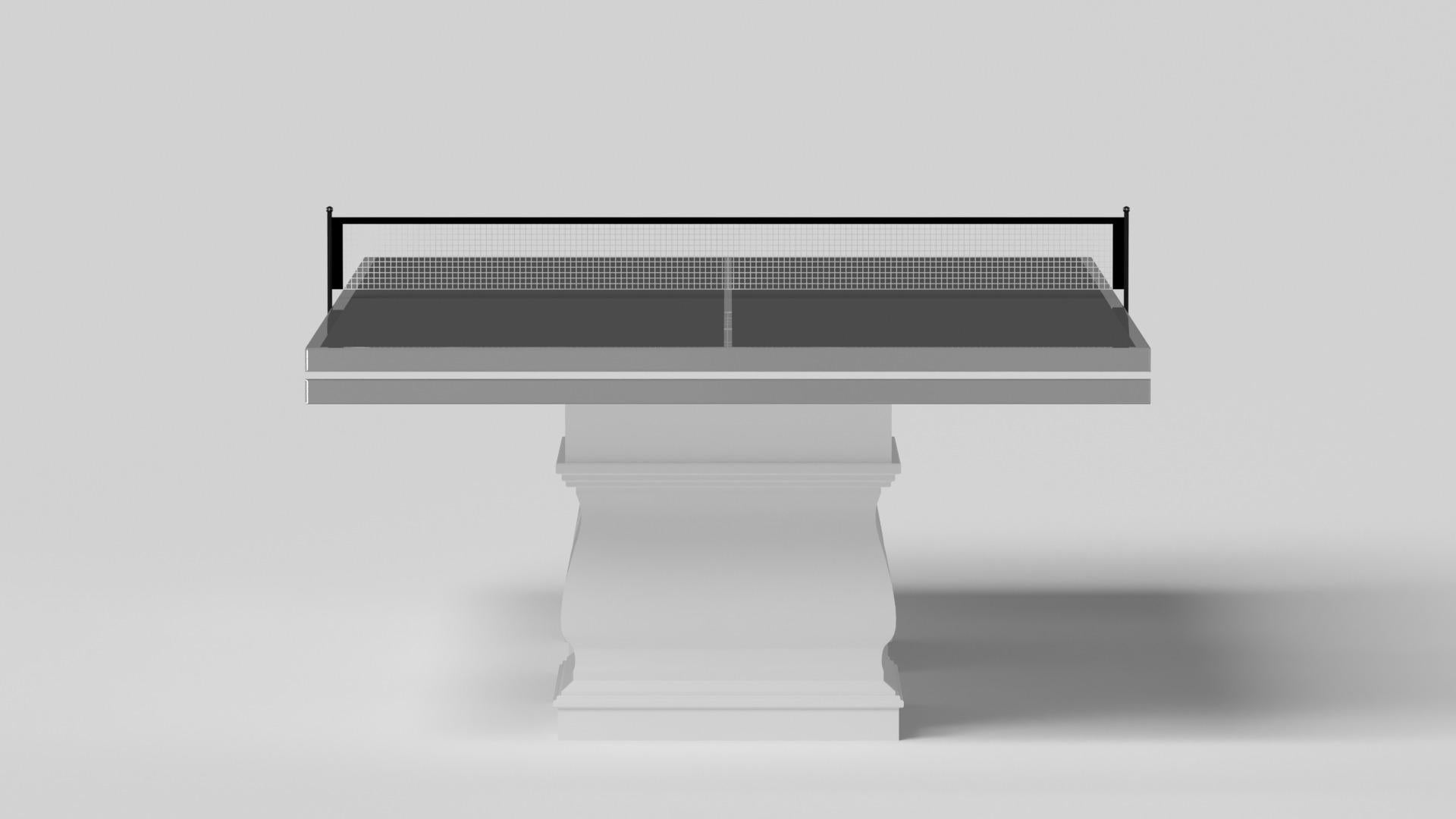 Modern Elevate Customs Baluster Tennis Table / Stainless Steel Metal in 9' -Made in USA For Sale