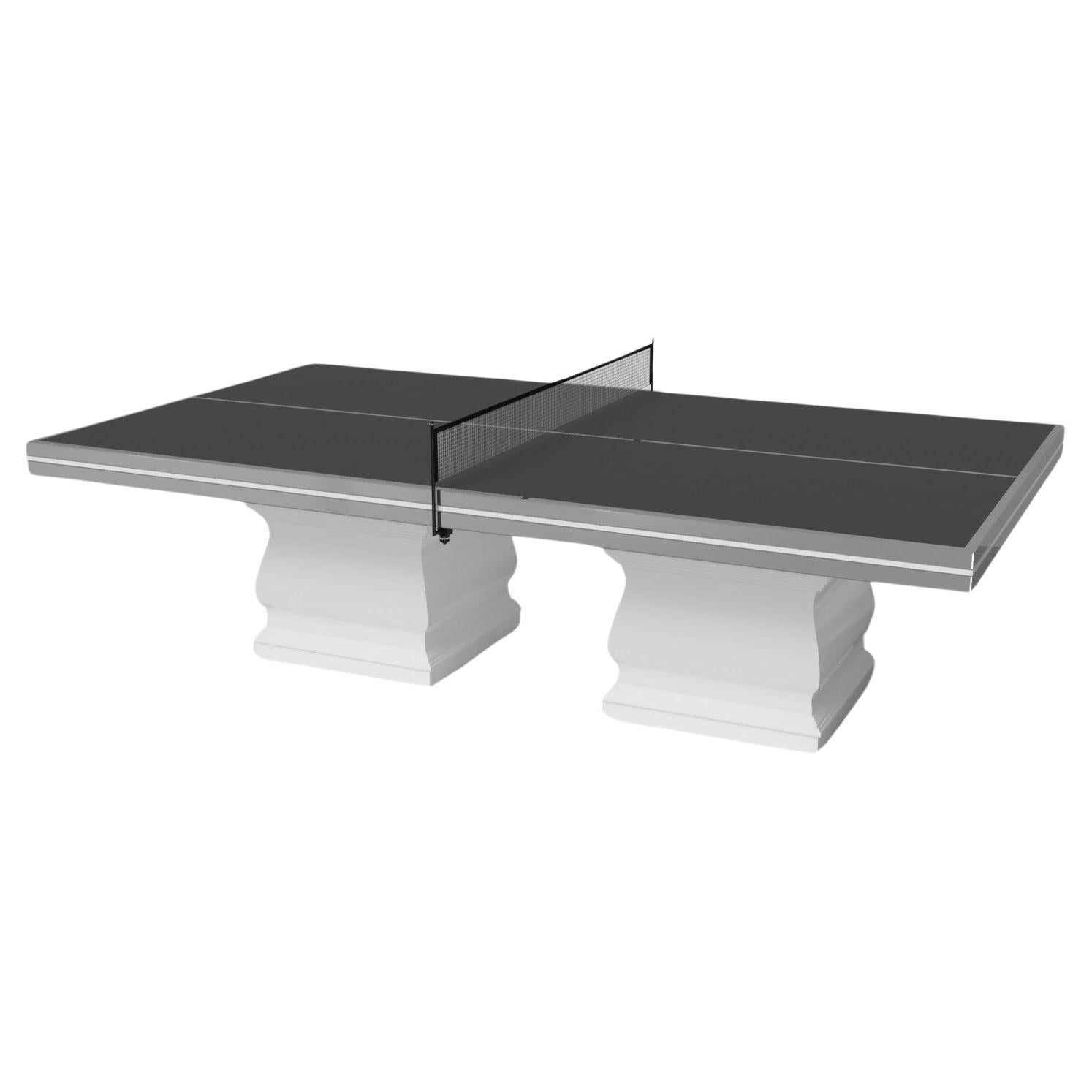 Elevate Customs Baluster Tennis Table / Stainless Steel Metal in 9' -Made in USA For Sale