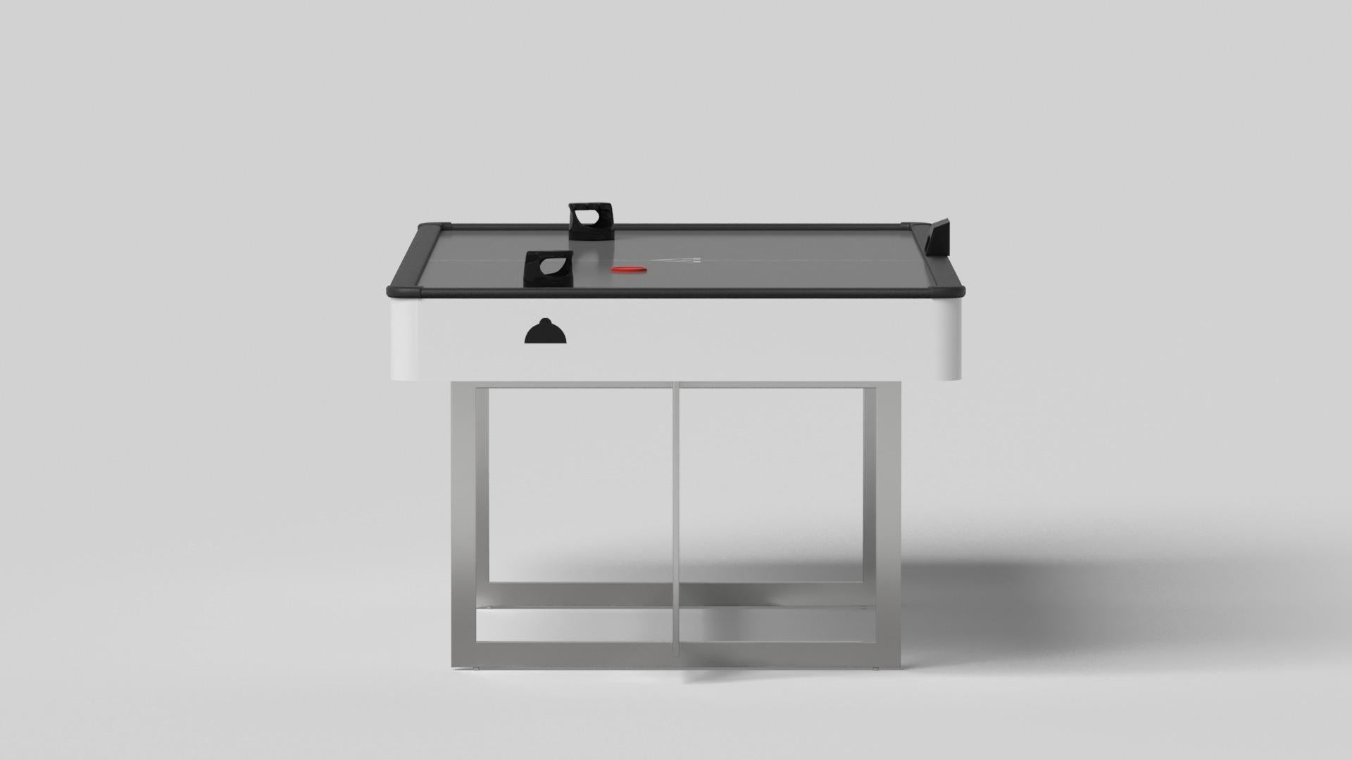 Modern Elevate Customs Beso Air Hockey Tables / Solid Pantone White in 7' - Made in USA For Sale
