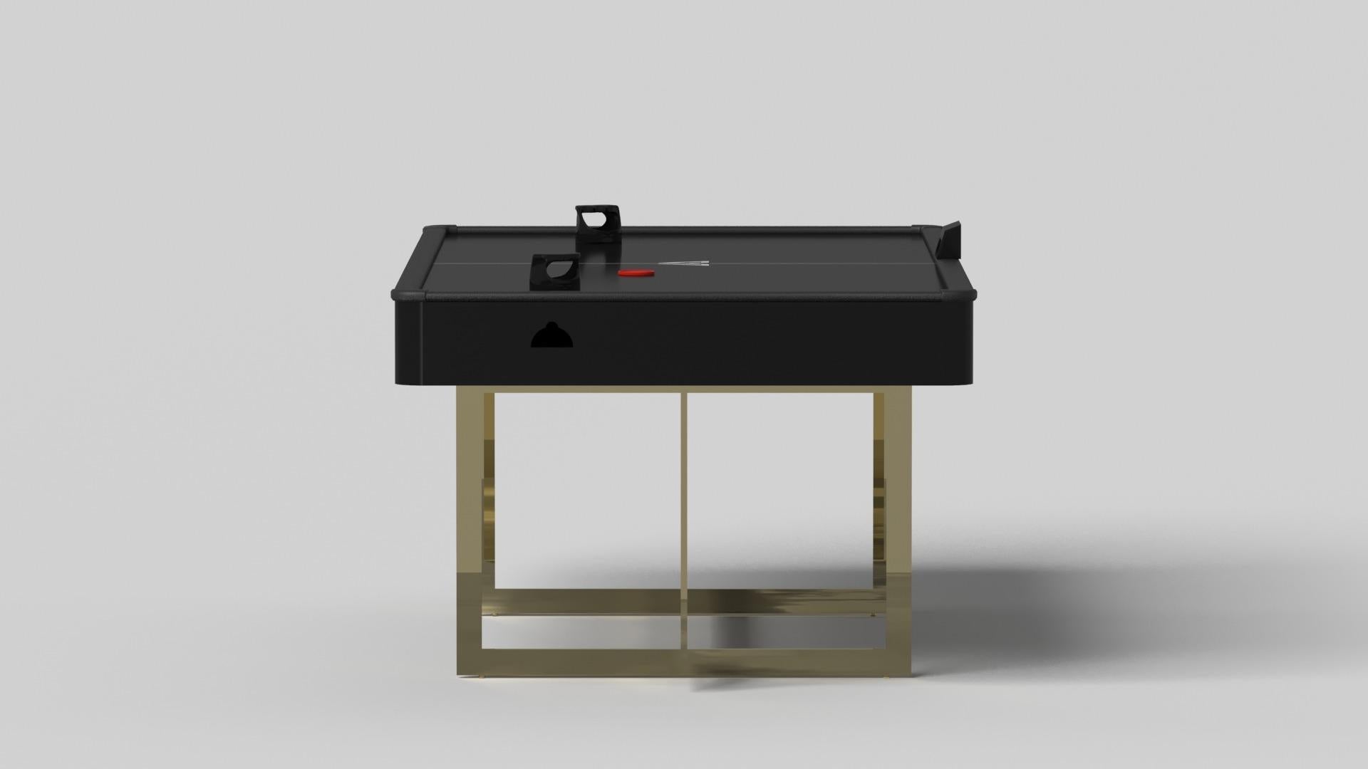 Modern Elevate Customs Beso Air Hockey Tables / Brass Stainless Steel Metal in 7' - USA For Sale