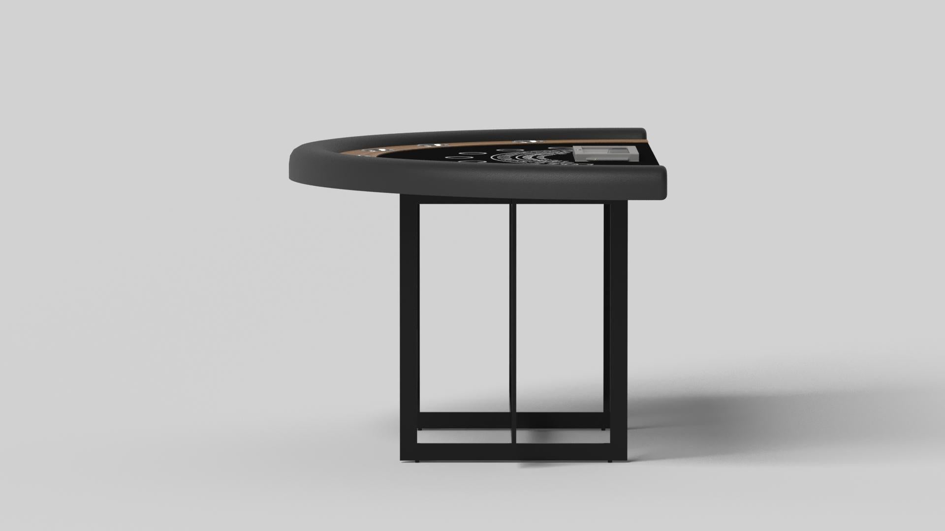 Modern Elevate Customs Beso Black Jack Tables / Solid Teak Wood in 7'4