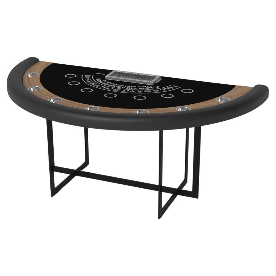 Elevate Customs Beso Black Jack Tables / Solid Teak Wood in 7'4" - Made in USA For Sale