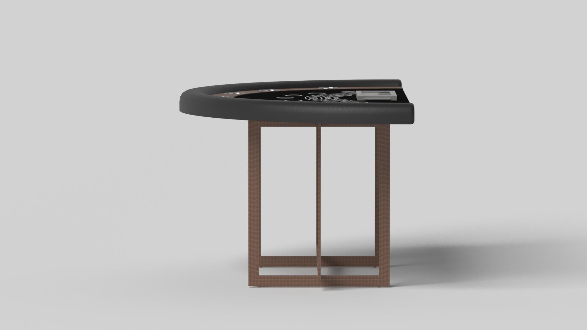 Modern Elevate Customs Beso Black Jack Tables / Solid Walnut Wood in 7'4