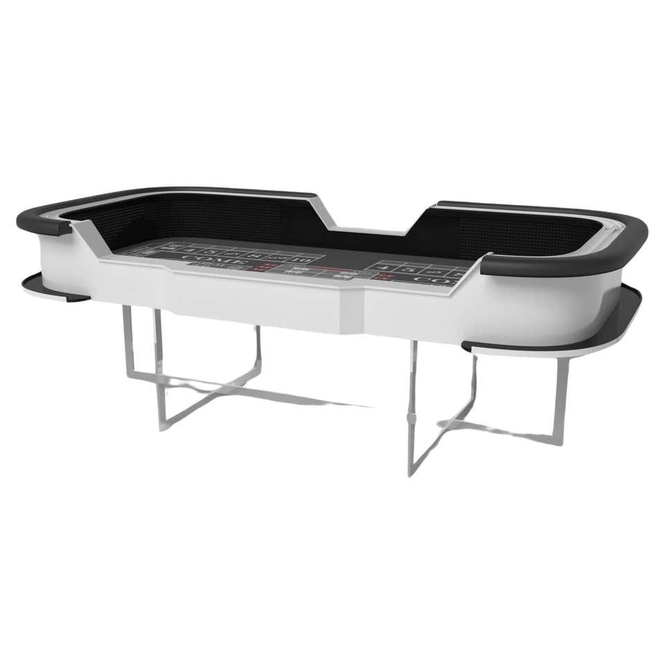 Craps Table Padded Rails Elevate Customs Kors Craps Tables/Solid Pantone White Color in 9'9 ...