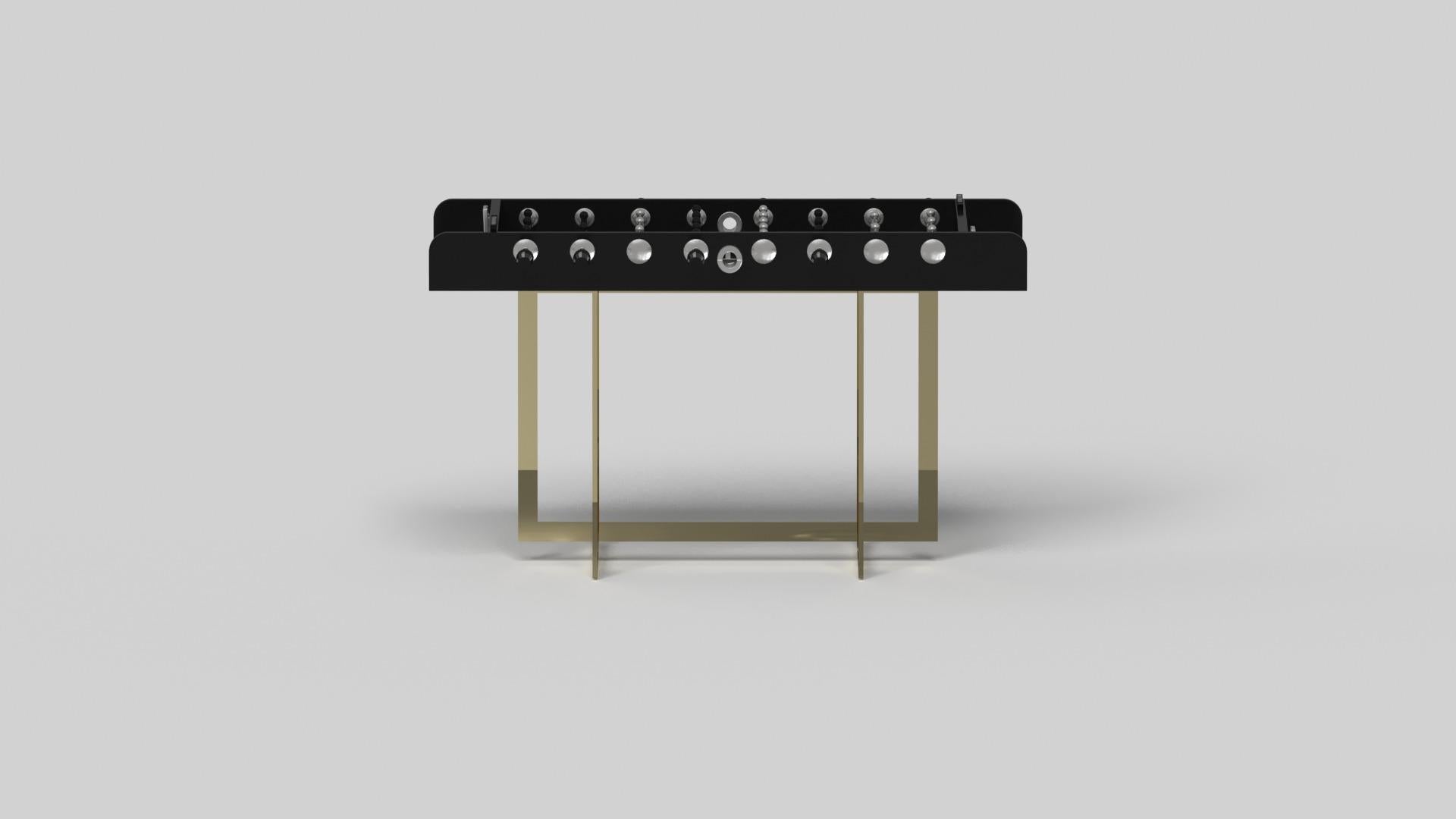 Hand-Crafted Elevate Customs Beso Foosball Table/Brass StainlessSteel Metal in 5'-Made in USA For Sale