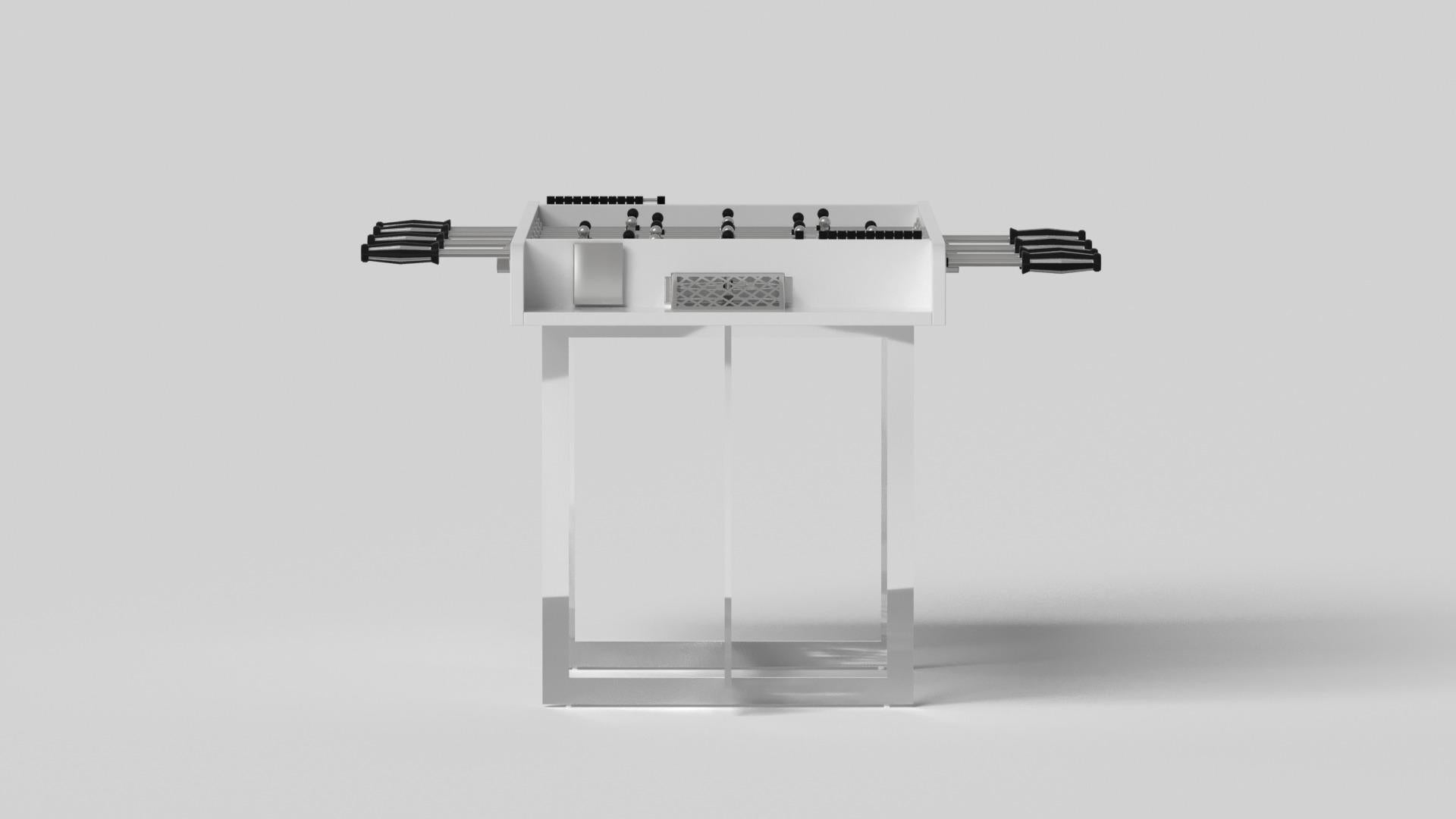 Modern Elevate Customs Beso Foosball Tables/Solid Pantone White Color in 5'-Made in USA For Sale