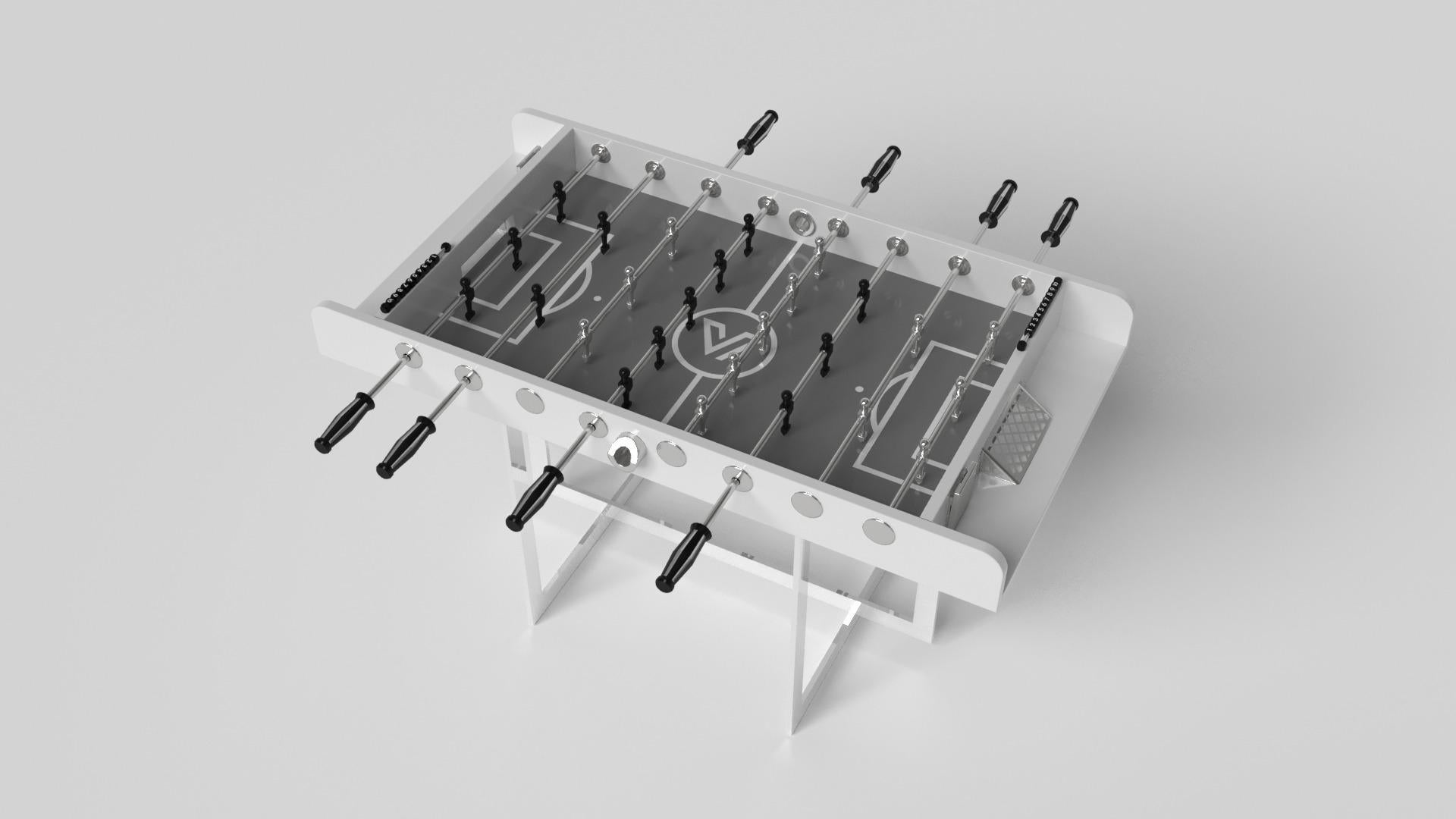 American Elevate Customs Beso Foosball Tables/Solid Pantone White Color in 5'-Made in USA For Sale
