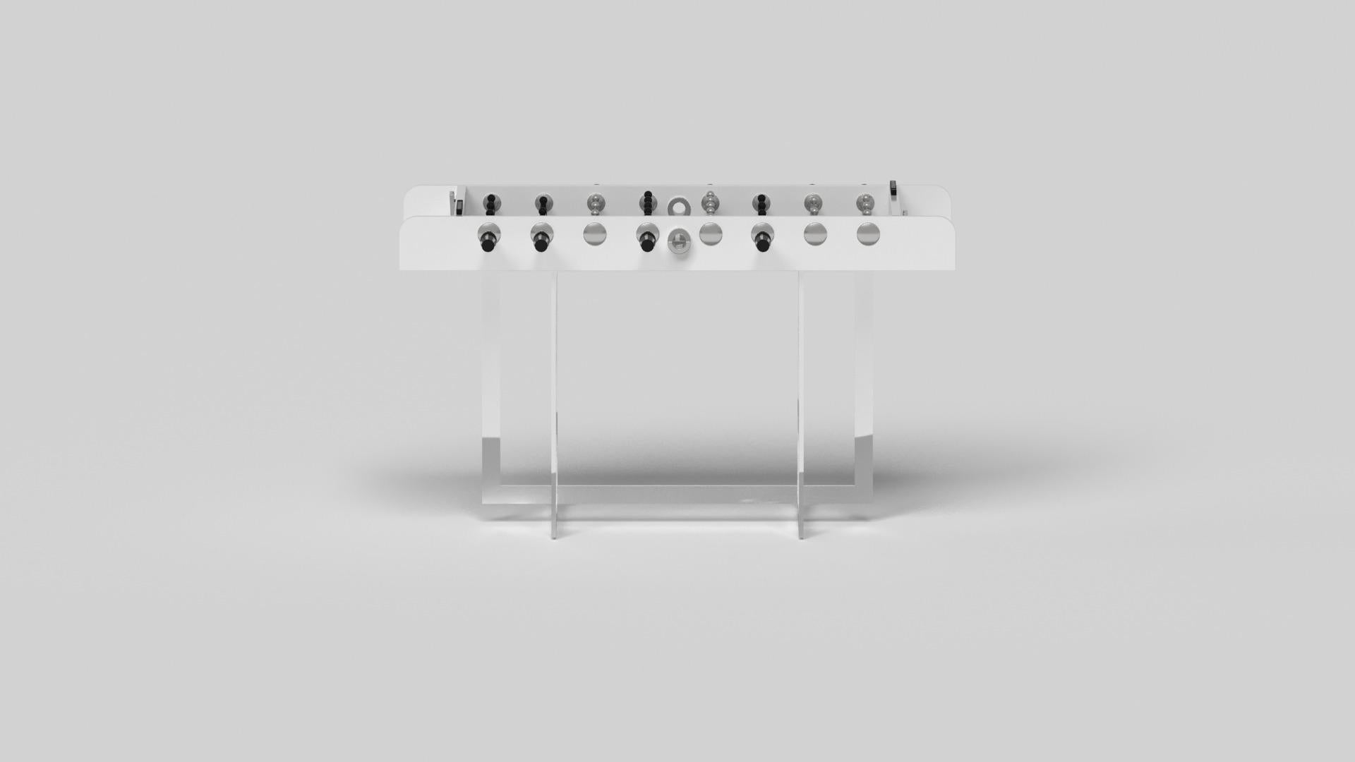 Hand-Crafted Elevate Customs Beso Foosball Tables/Solid Pantone White Color in 5'-Made in USA For Sale