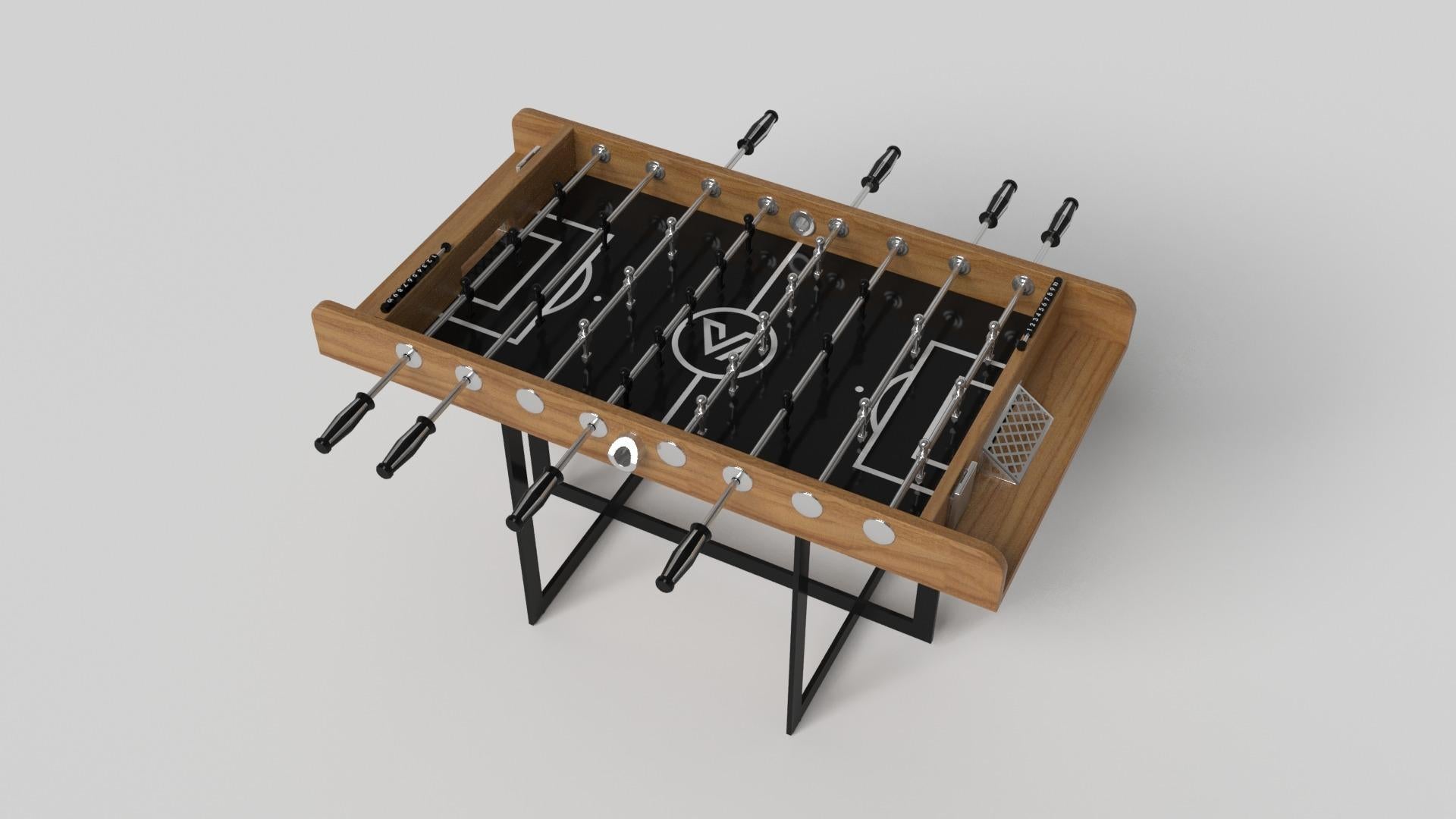 American Elevate Customs Beso Foosball Tables / Solid Teak Wood in 5' - Made in USA For Sale