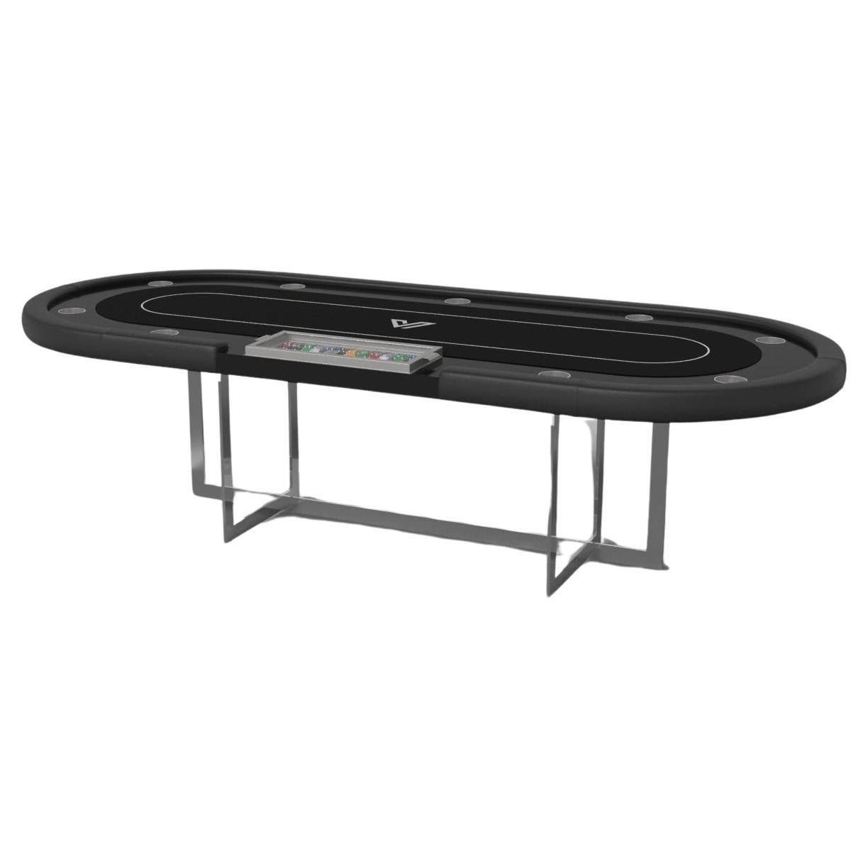Elevate Customs Beso Poker Tables / Solid Pantone Black Color in 8'8" - USA For Sale