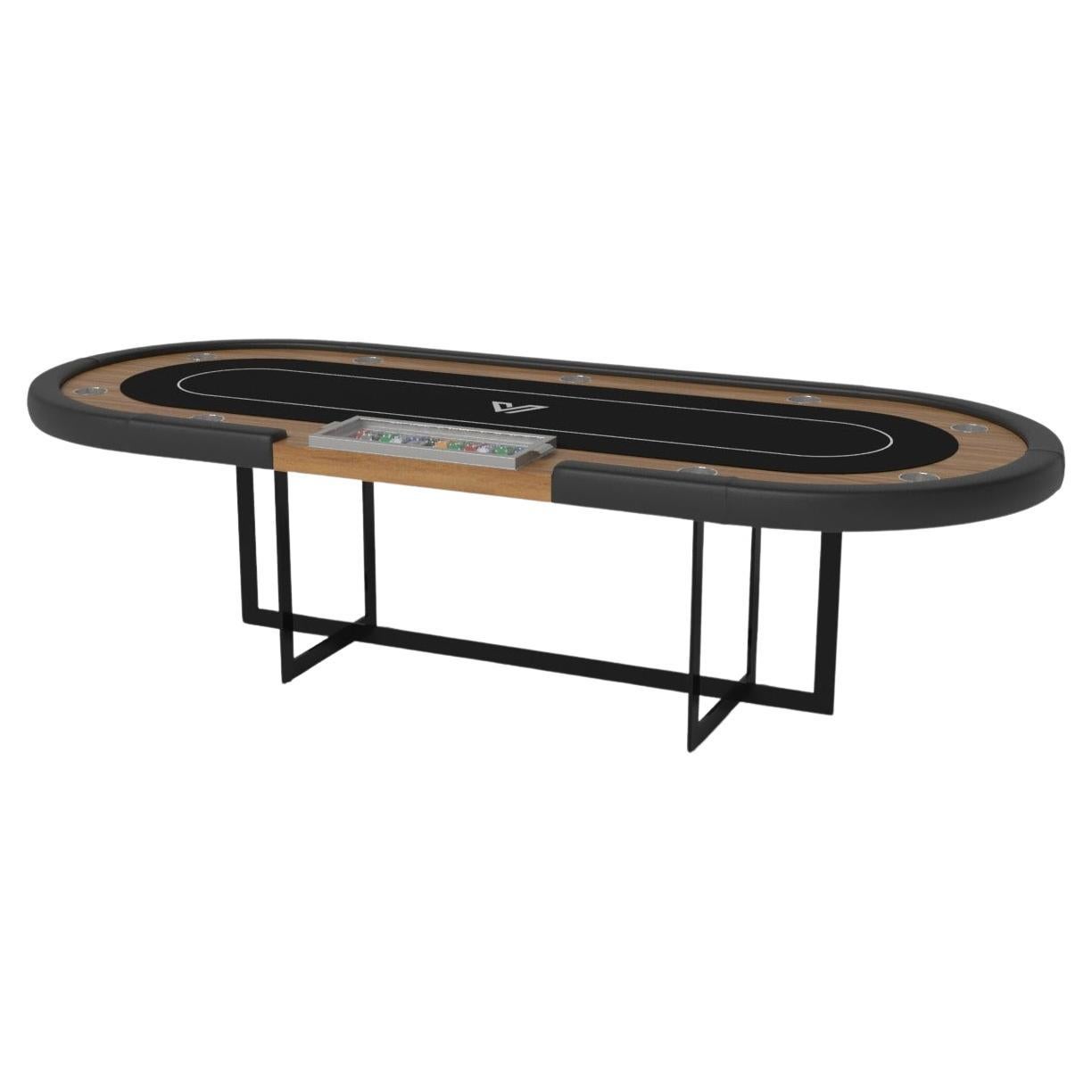 Elevate Customs Beso Poker Tables / Solid Teak Wood in 8'8" - Made in USA For Sale