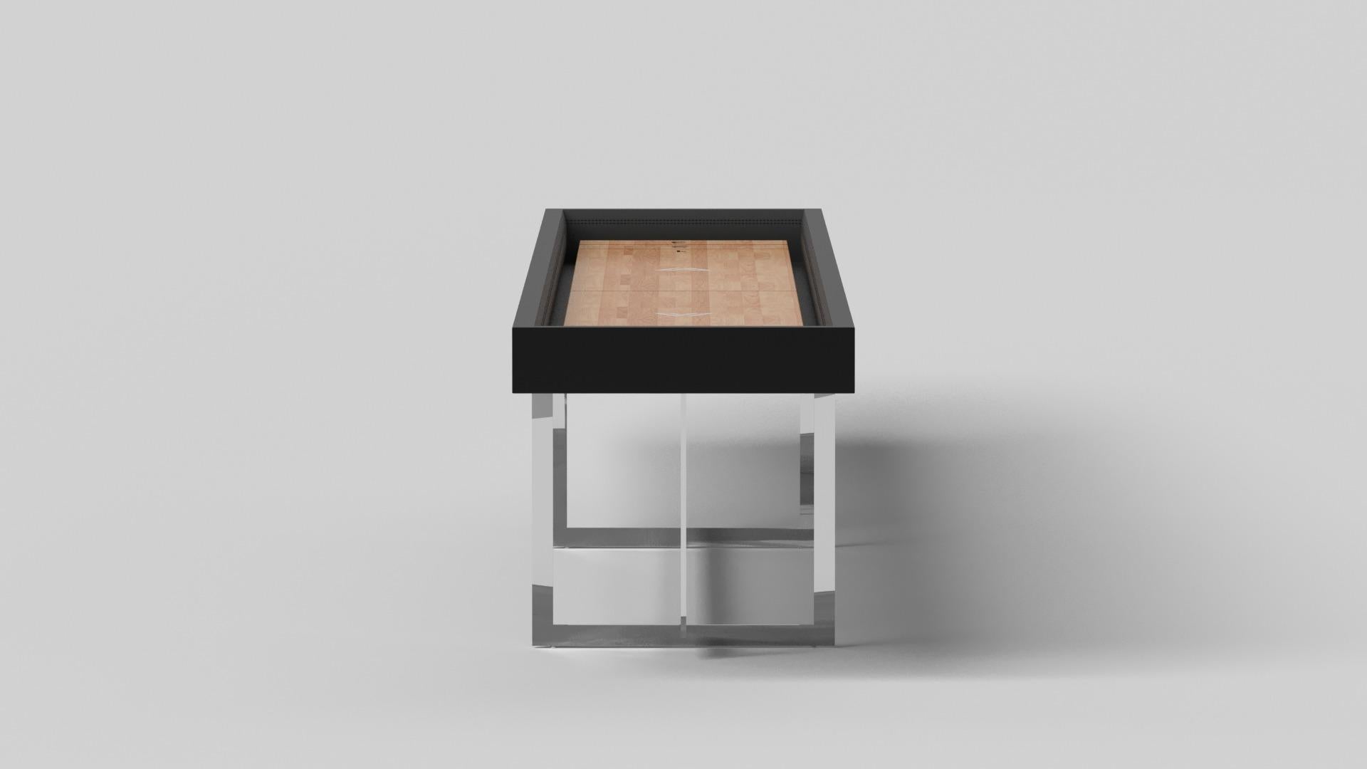Modern Elevate Customs Beso Shuffleboard Tables / Solid Pantone Black Color in 14' -USA For Sale