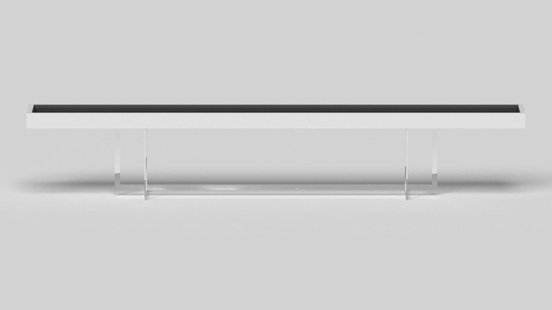 American Elevate Customs Beso Shuffleboard Tables / Solid Pantone White Color in 14' -USA For Sale