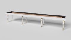 Elevate Customs Don Shuffleboard Tische / Massiv Pantone Weiß Farbe in 9' - USA