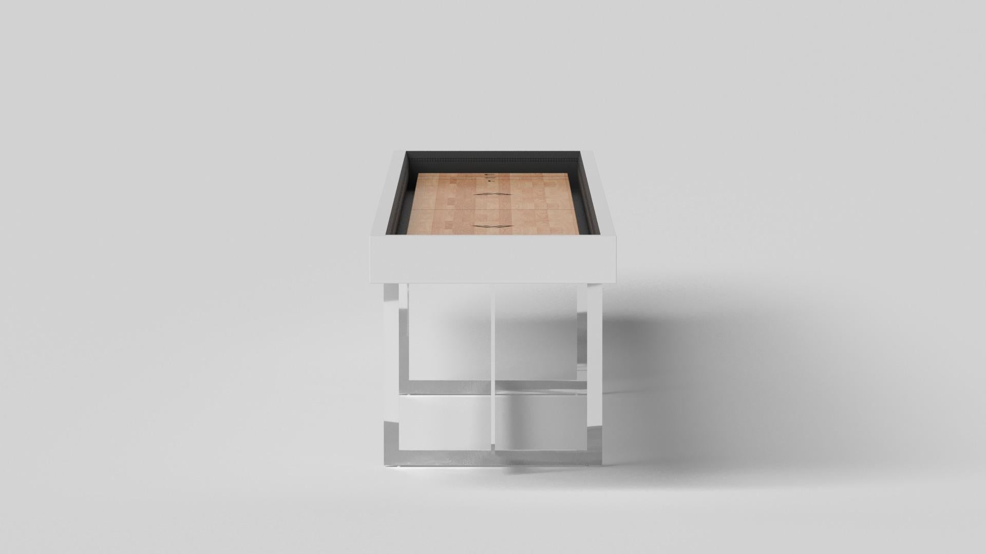 Modern Elevate Customs Beso Shuffleboard Tables / Solid Pantone White Color in 9' - USA For Sale
