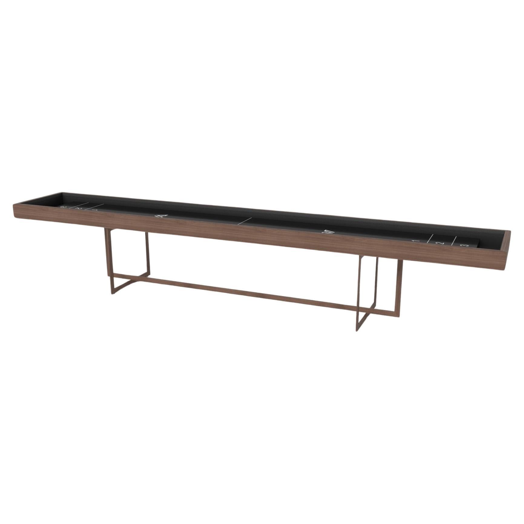 Elevate Customs Beso Shuffleboard Tables / Solid Walnut Wood in 12' -Made in USA For Sale